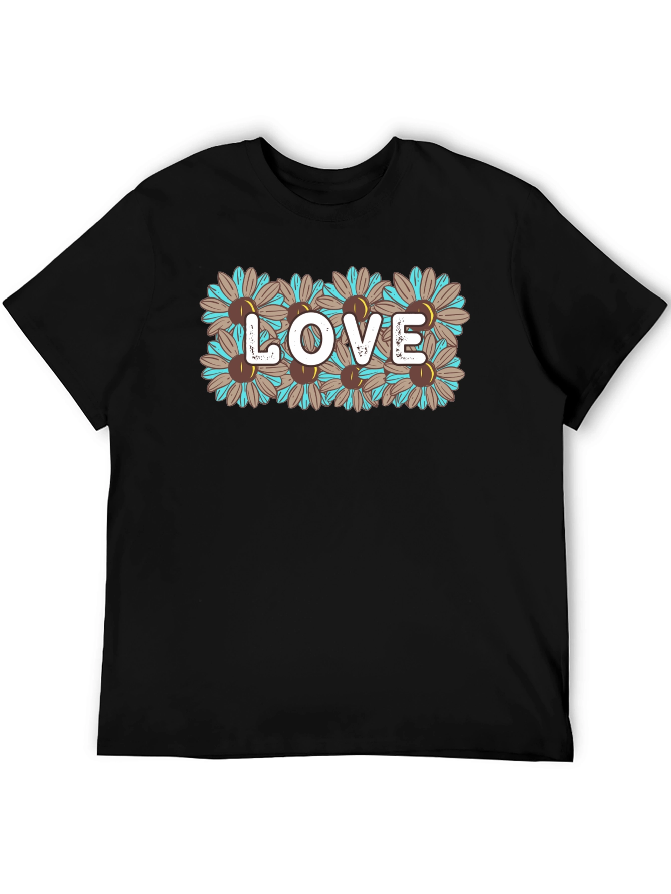 Black Floral LOVE Graphic Tee - Stylish & Unique view 5