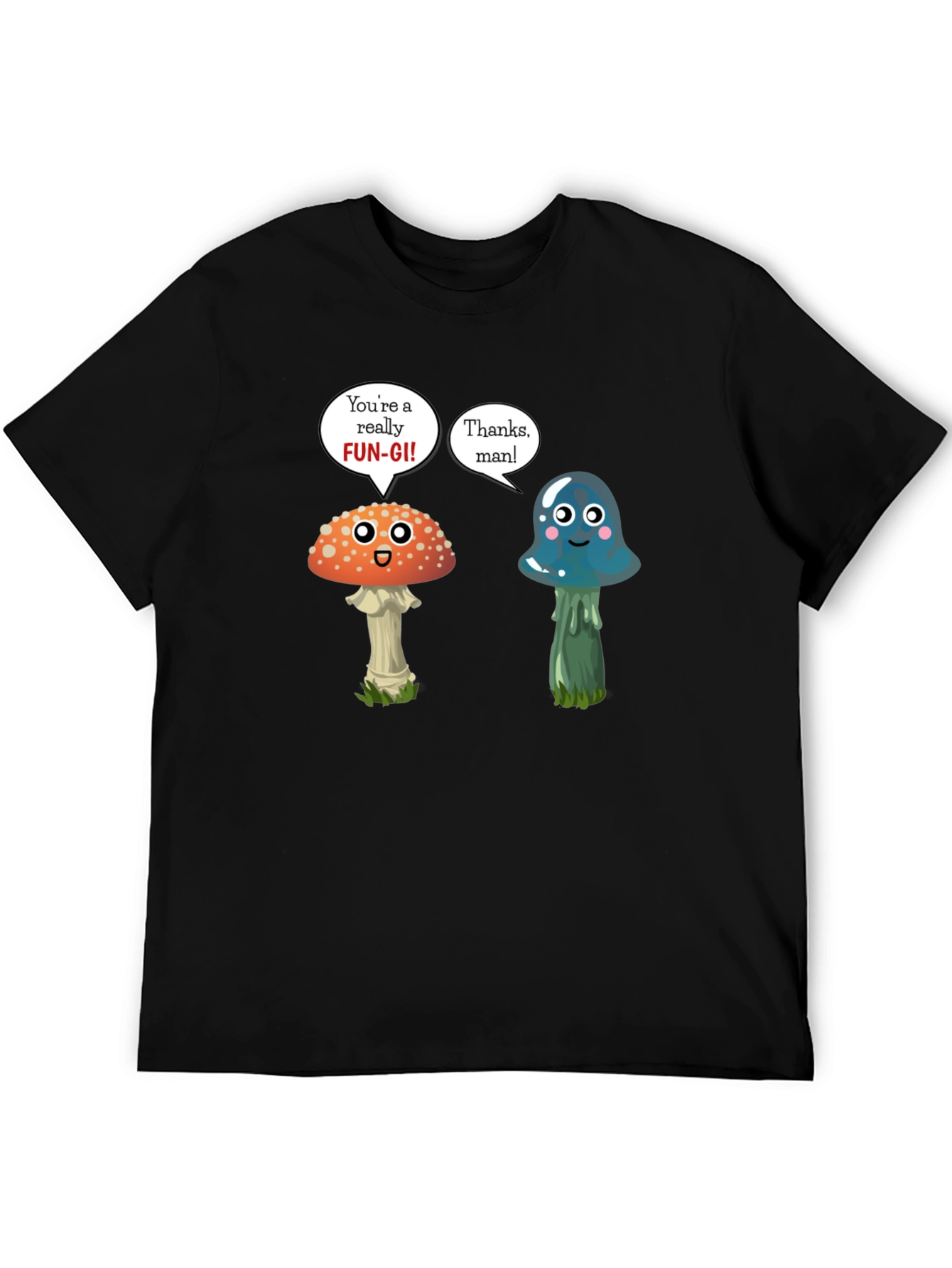 Black Funny Mushroom Pun T-Shirt view 5