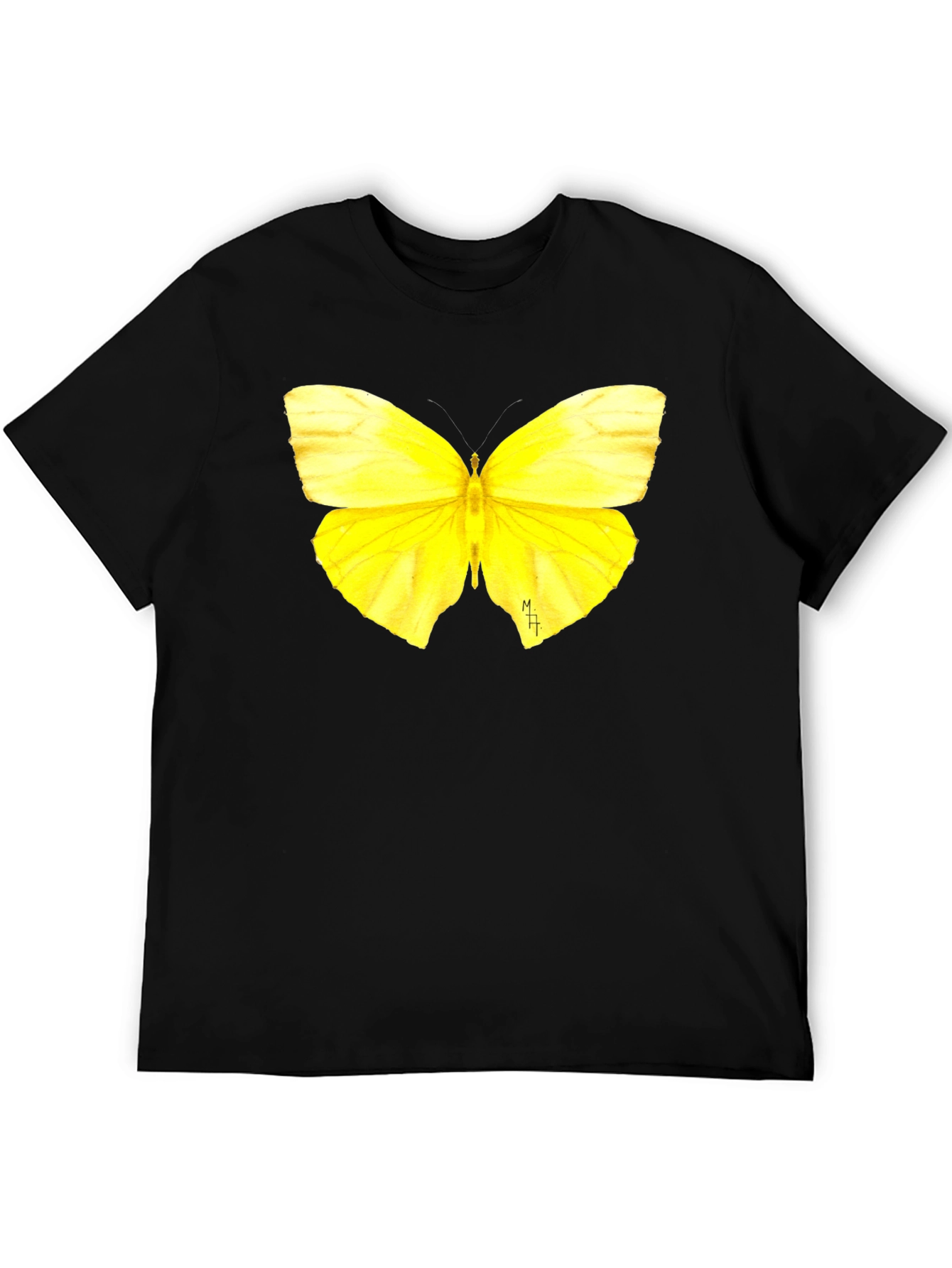 Black Butterfly Graphic Tee - Soft Black Cotton T-Shirt view 5