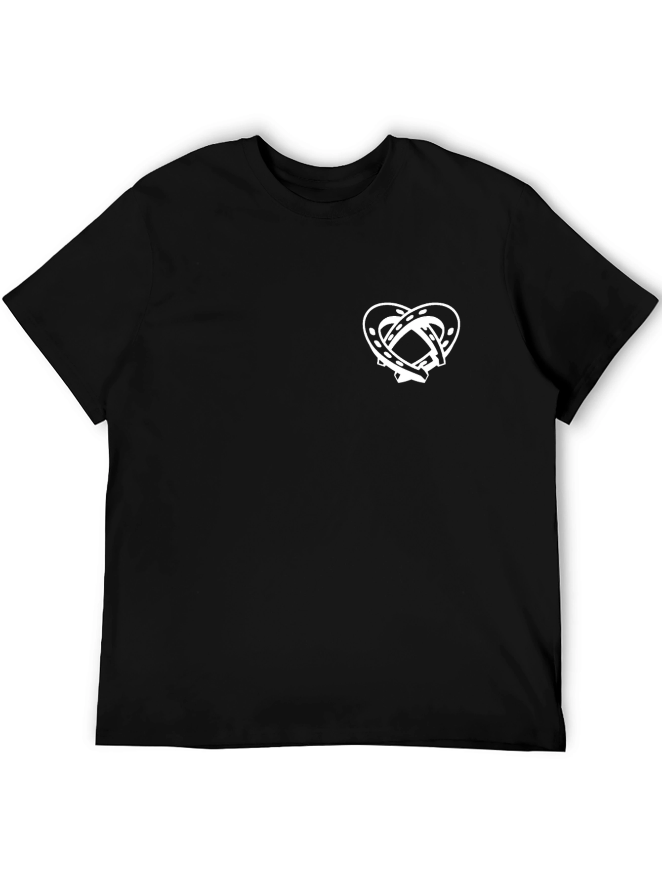 Black Black Horseshoe Heart Graphic Tee - Lucky Charm Shirt view 5