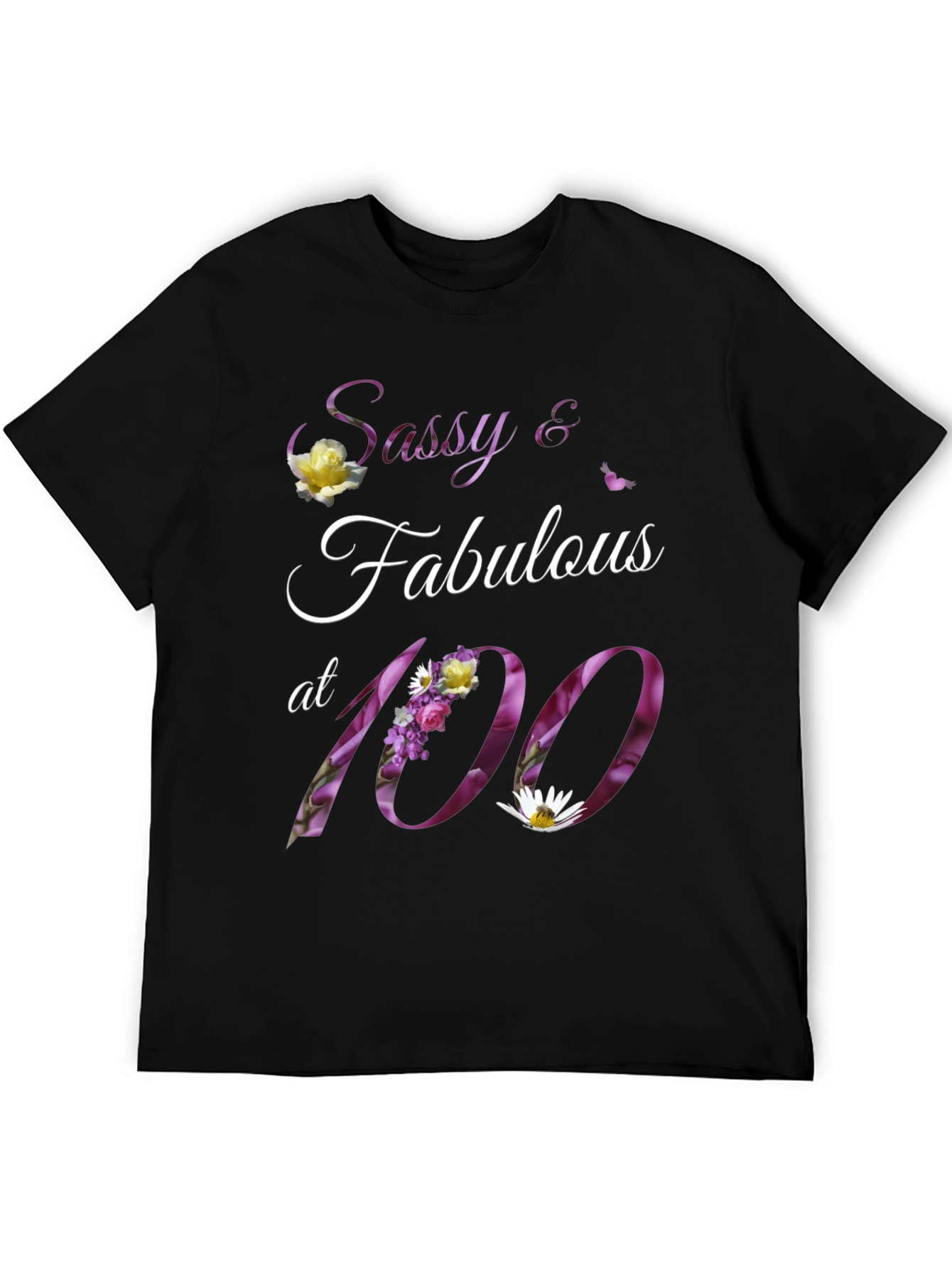 Black Sassy & Fabulous 100th Birthday T-Shirt view 5