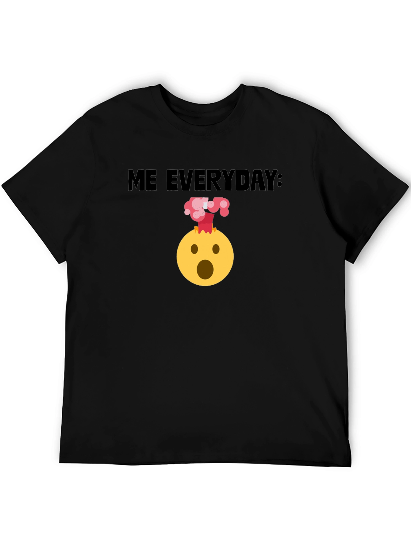 Black Me Everyday: Funny Emoji Black T-Shirt view 5