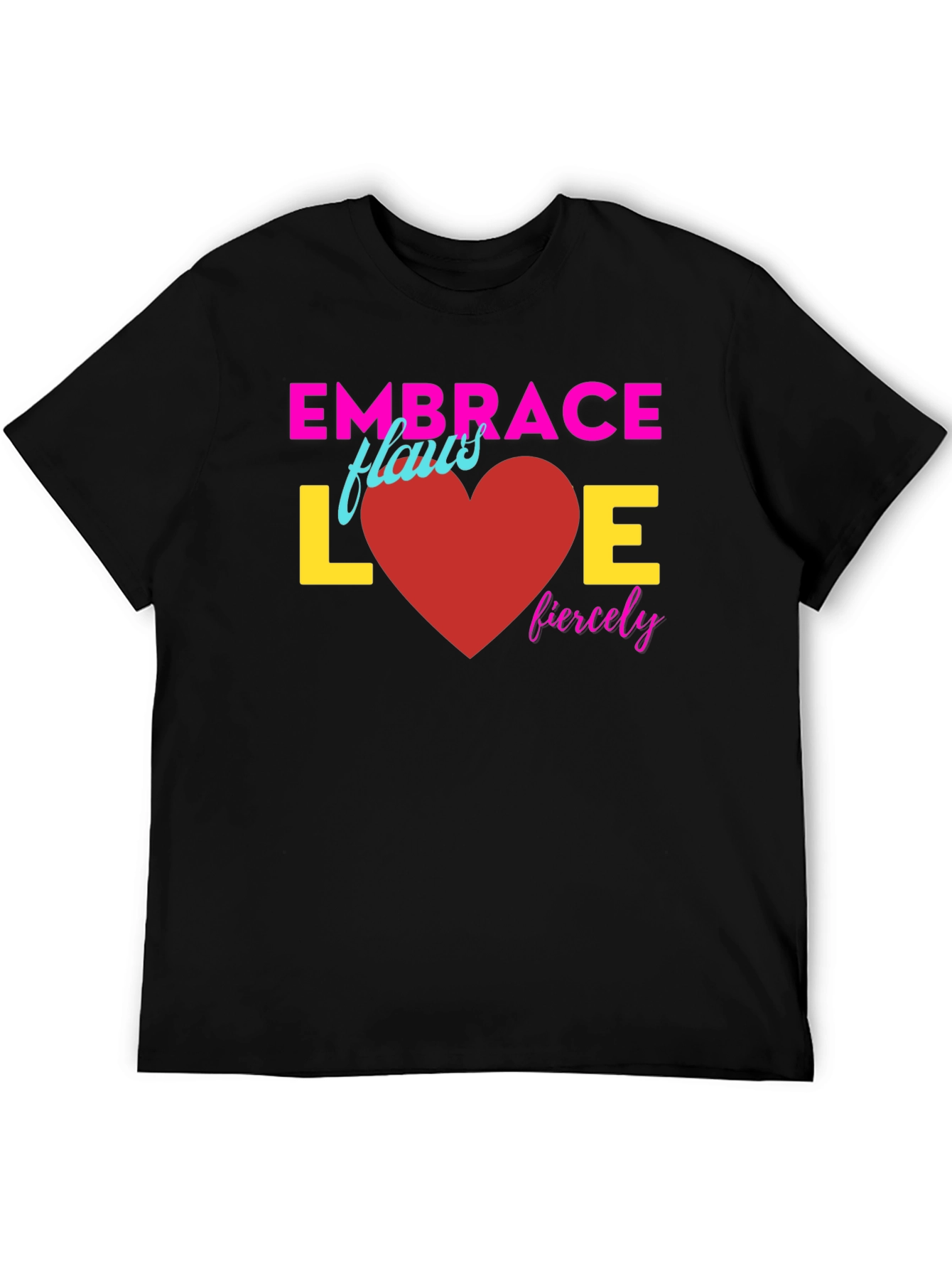 Black Embrace Love Fiercely T-Shirt view 5