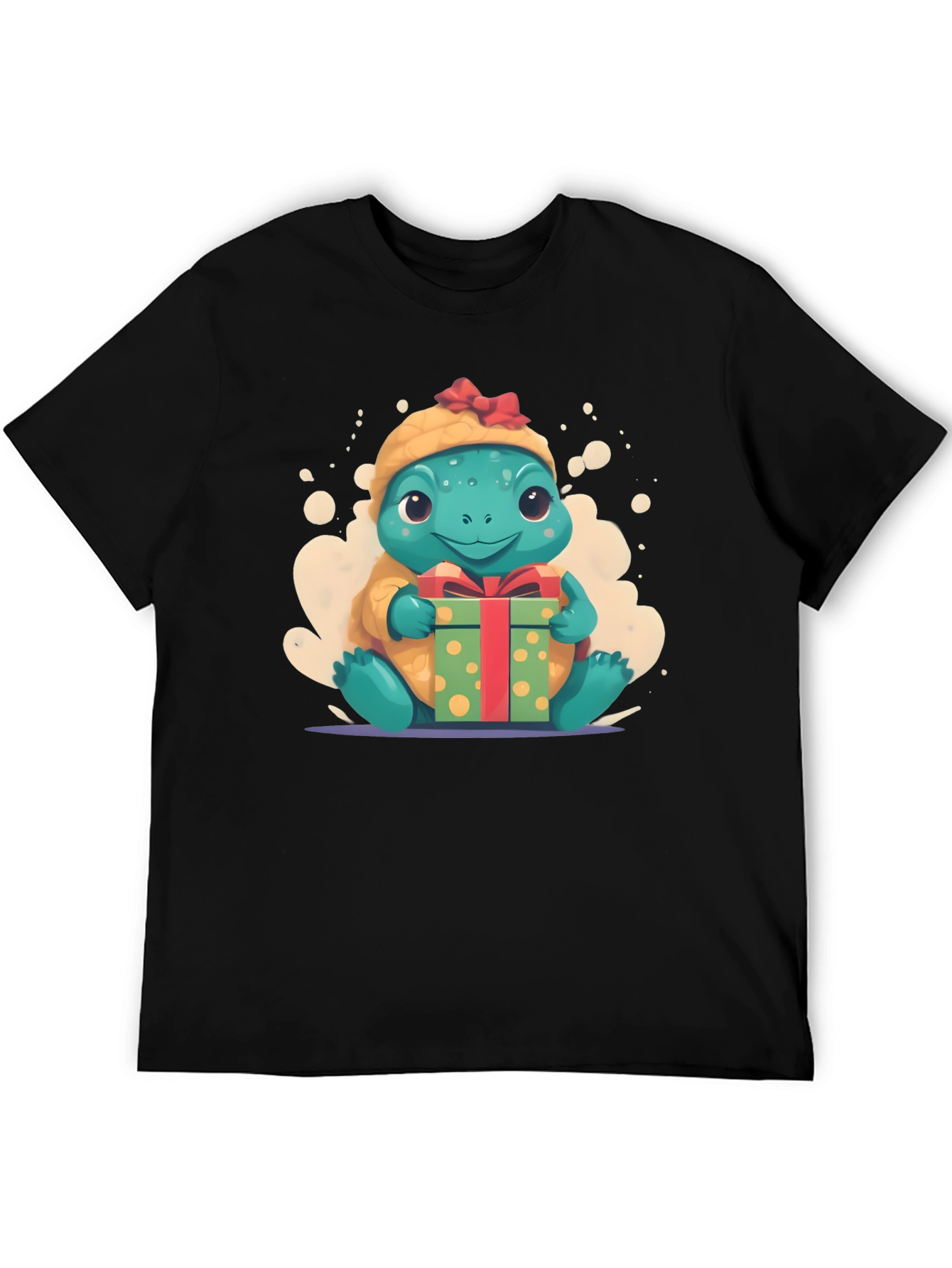 Black Cute Turtle Gift Tee view 5