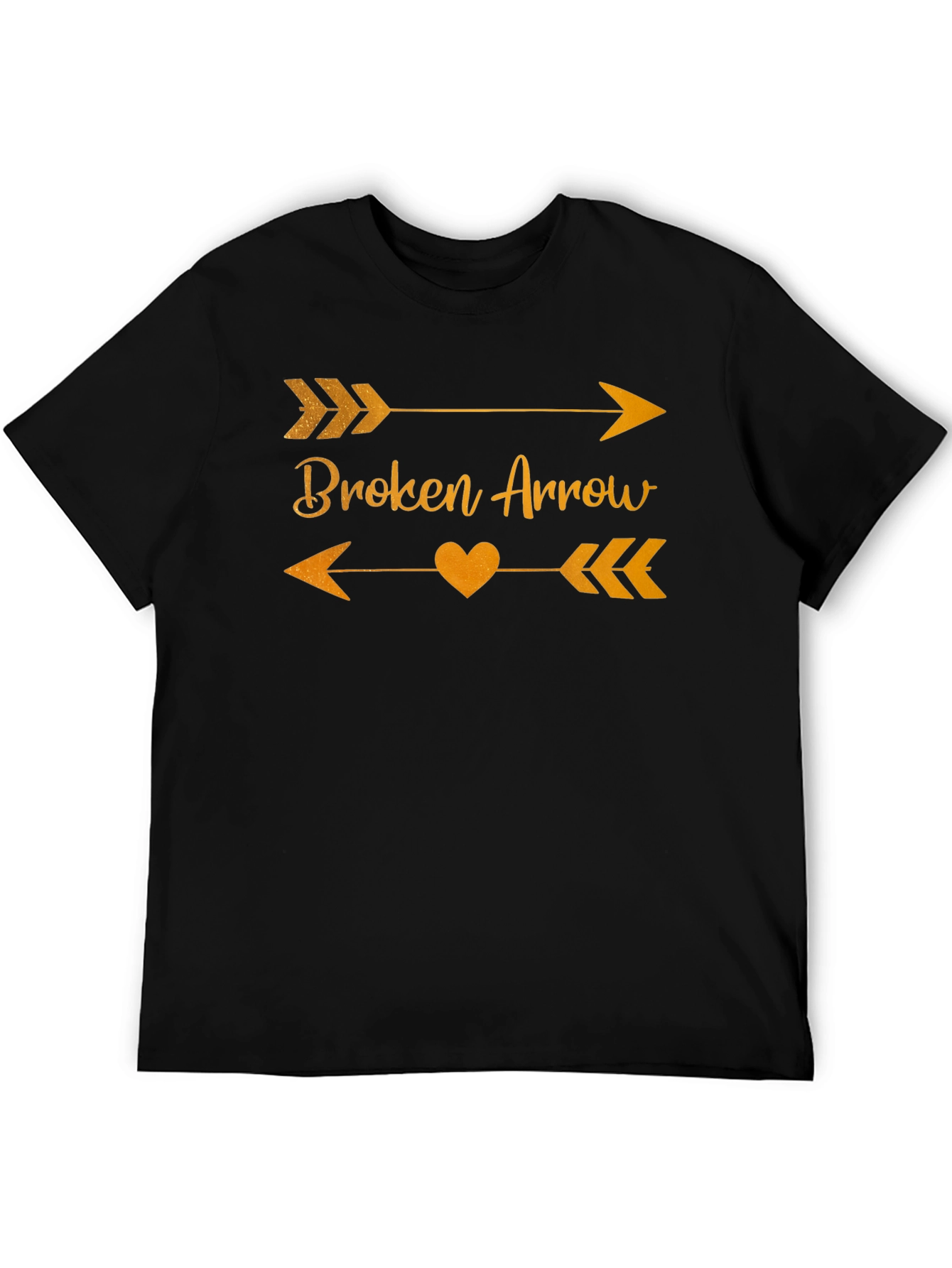 Black Broken Arrow Graphic Tee - Heart Design view 5