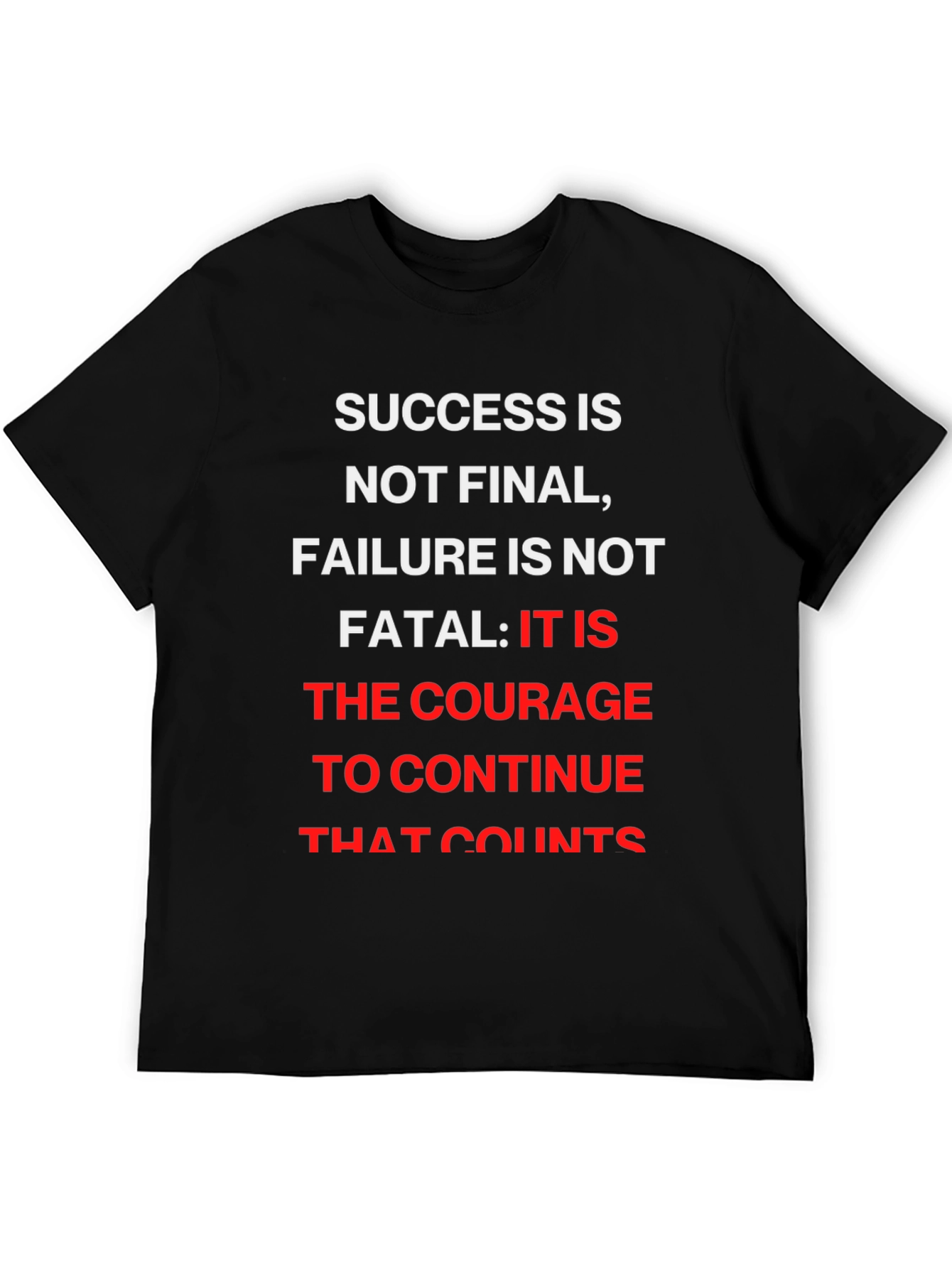 Black Motivational Graphic T-Shirt - Success Quote view 5
