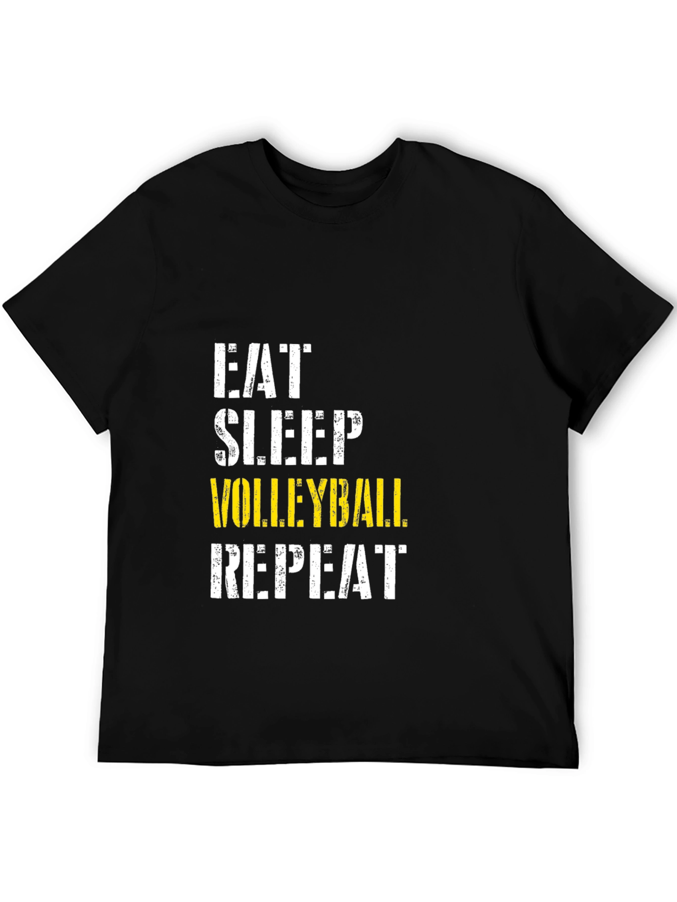Black Eat Sleep Volleyball Repeat Black T-Shirt view 5