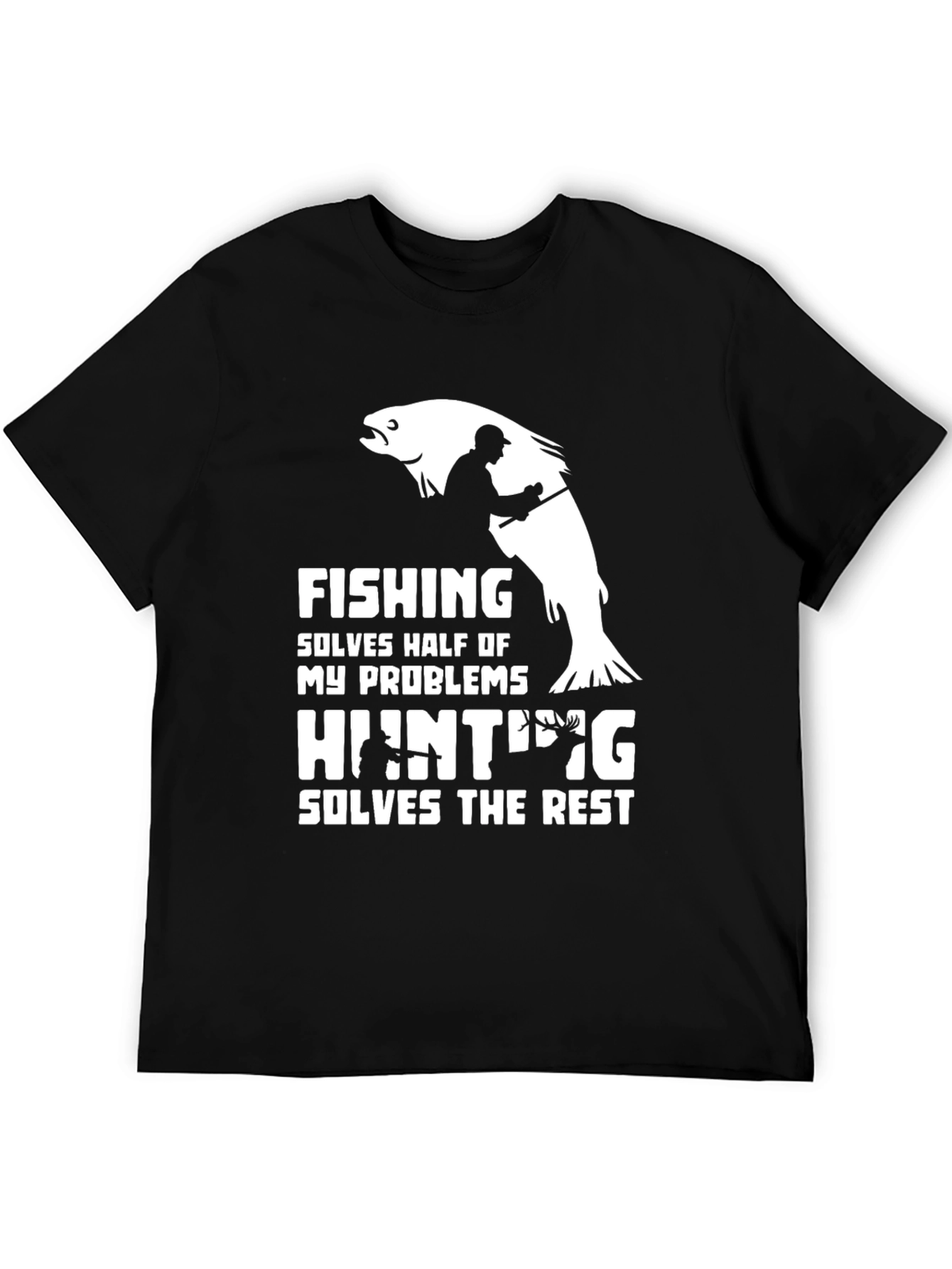 Black Fishing & Hunting T-Shirt - Humor Tee view 5
