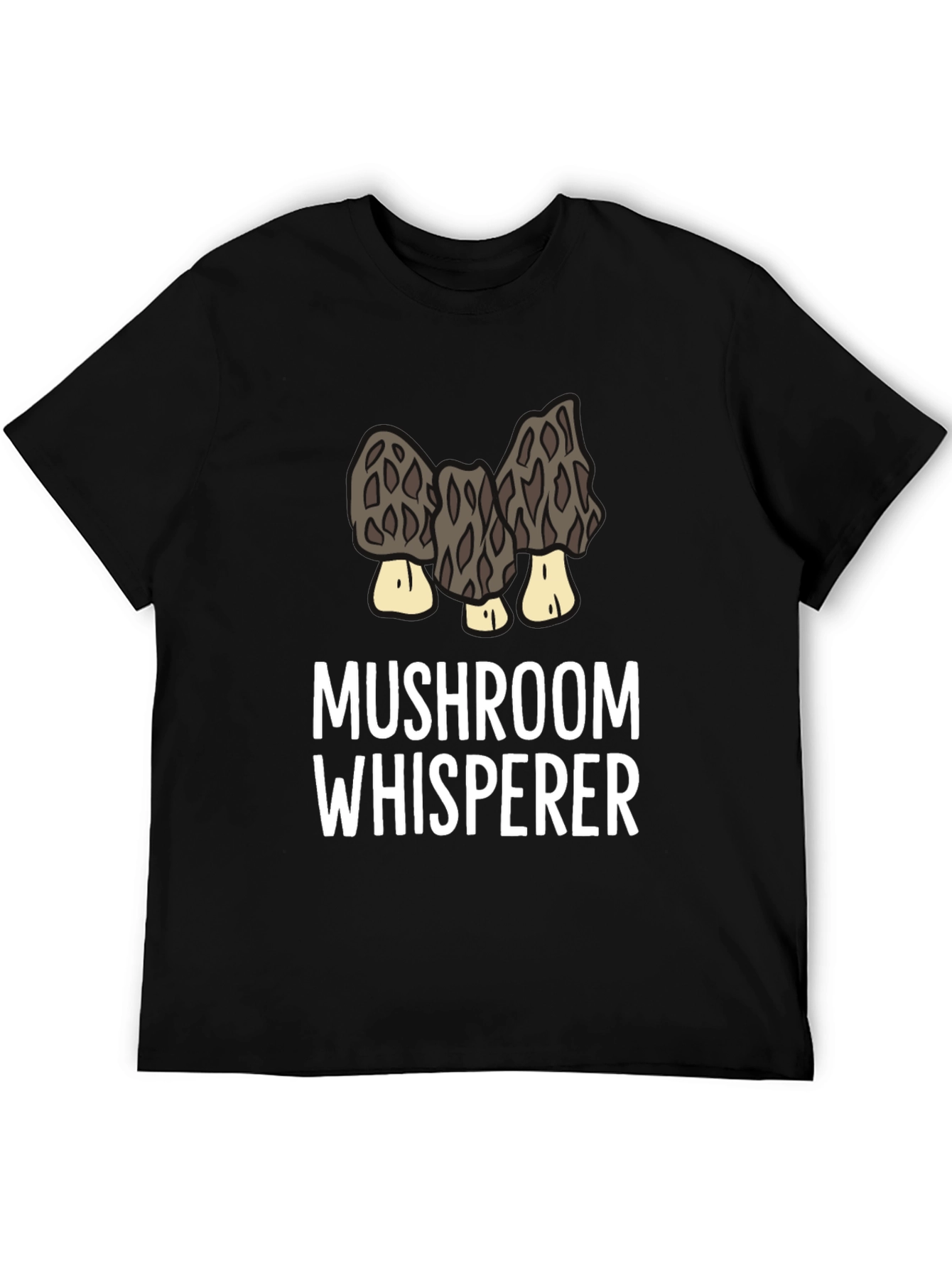 Black Mushroom Whisperer Graphic Tee - For Morel Hunters view 5
