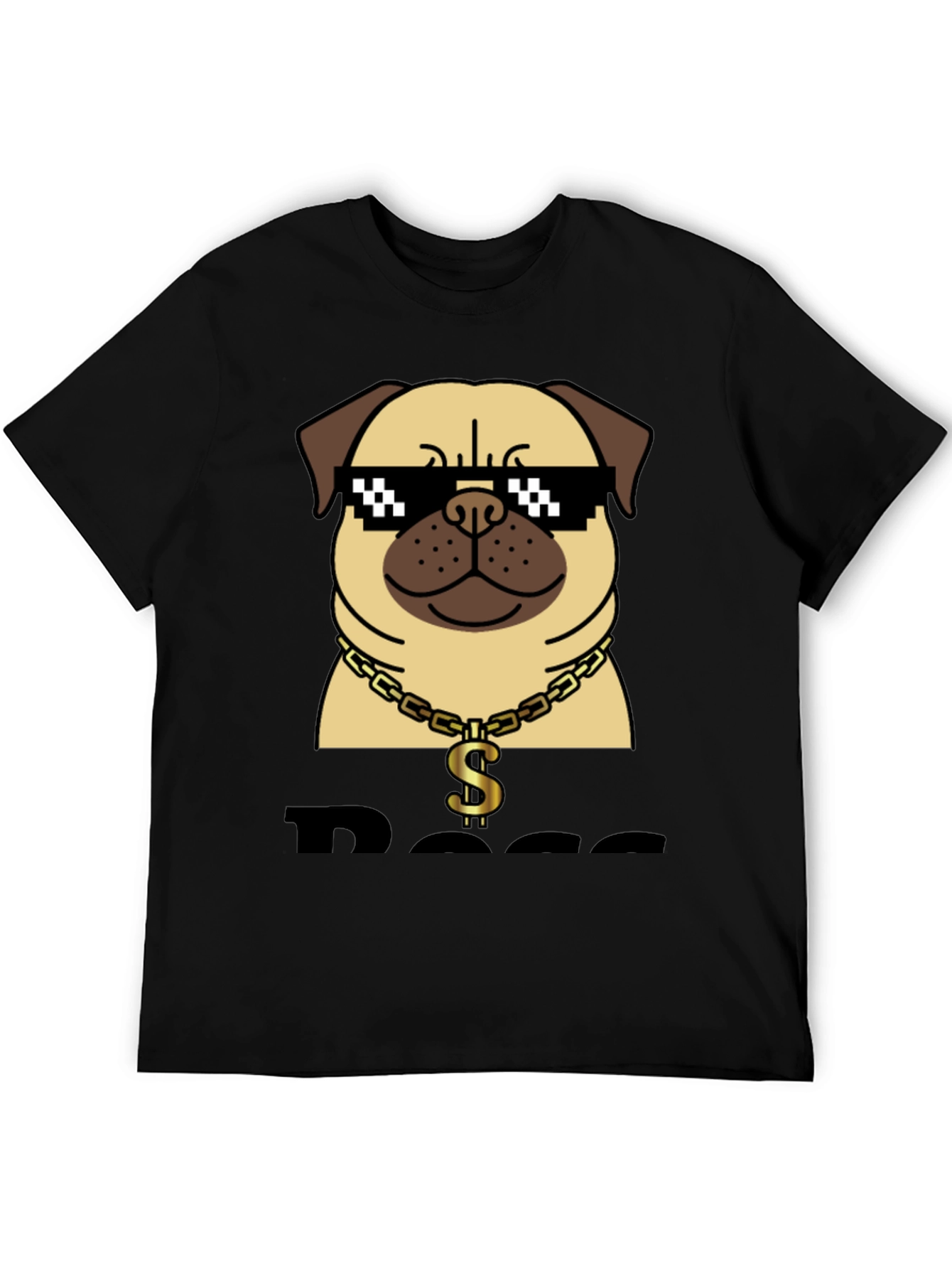 Black Pug Boss T-Shirt - Funny Dog Graphic Tee view 5