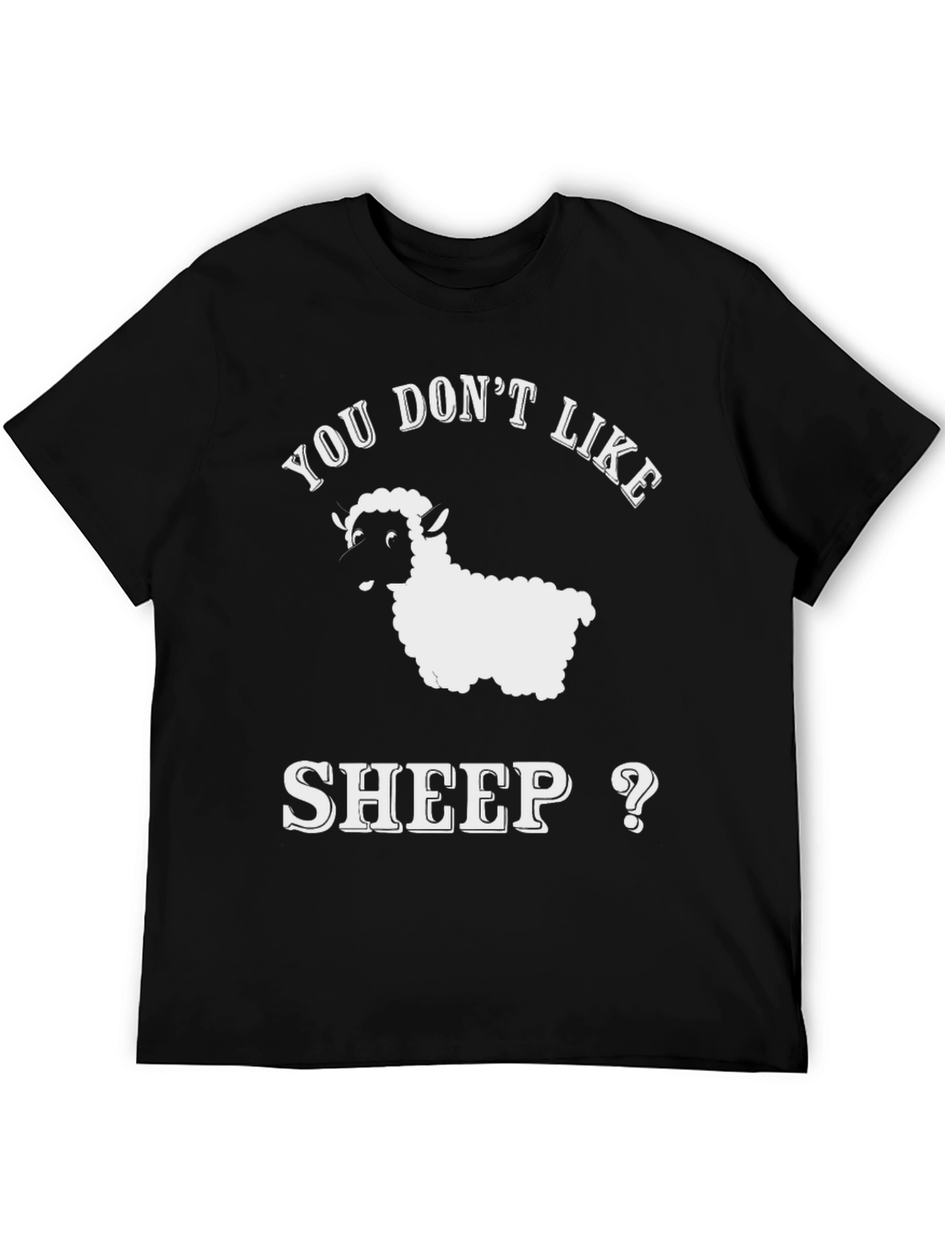 Black Funny Sheep T-Shirt - You Don't Like Sheep?  Cute Animal Tee view 5