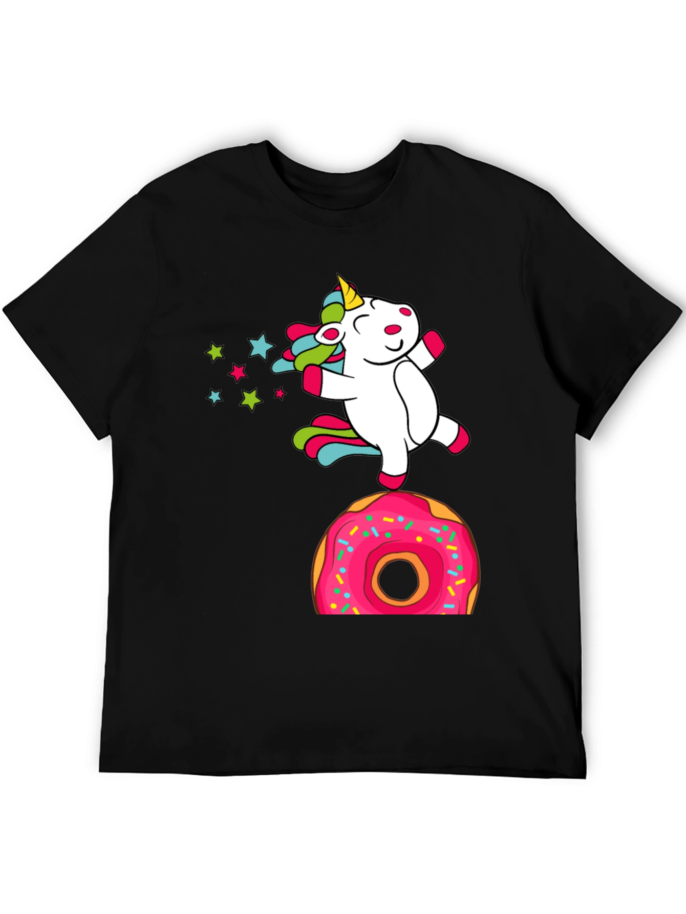 Black Unicorn Donut T-Shirt - Fun Novelty Tee view 5