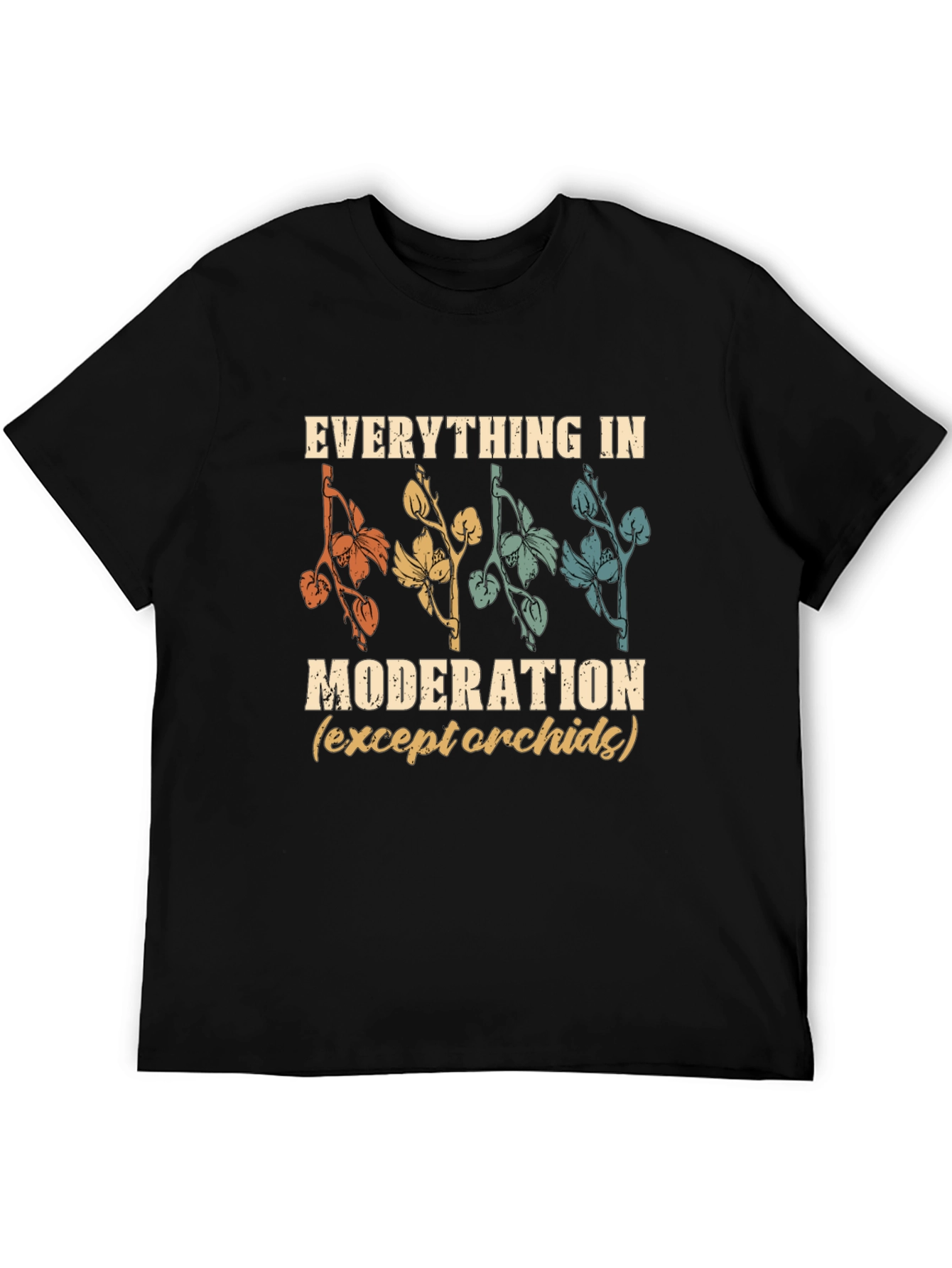 Black Everything in Moderation Orchid T-Shirt view 5