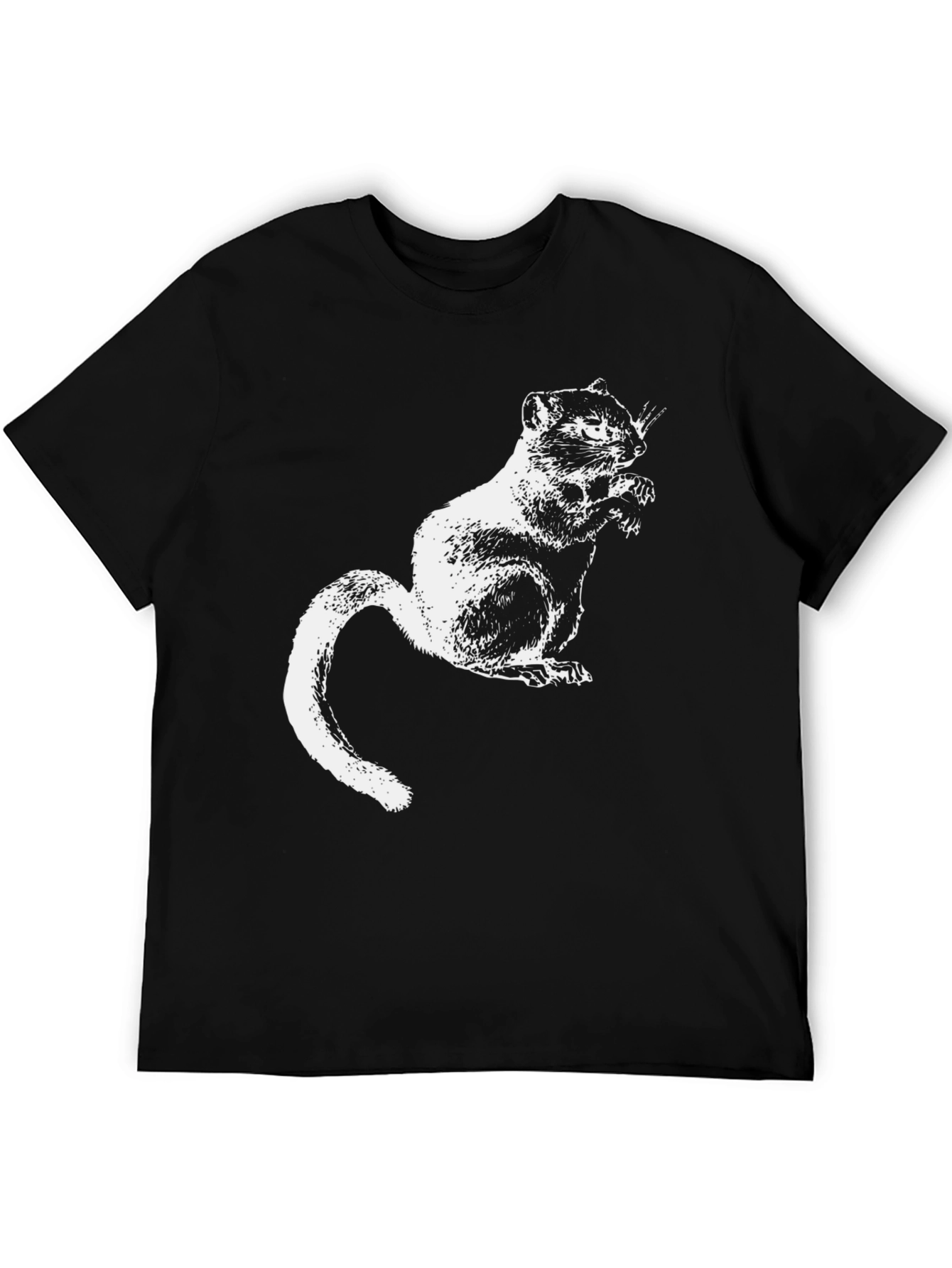 Black Chipmunk Graphic Tee - Unisex Black T-Shirt view 5