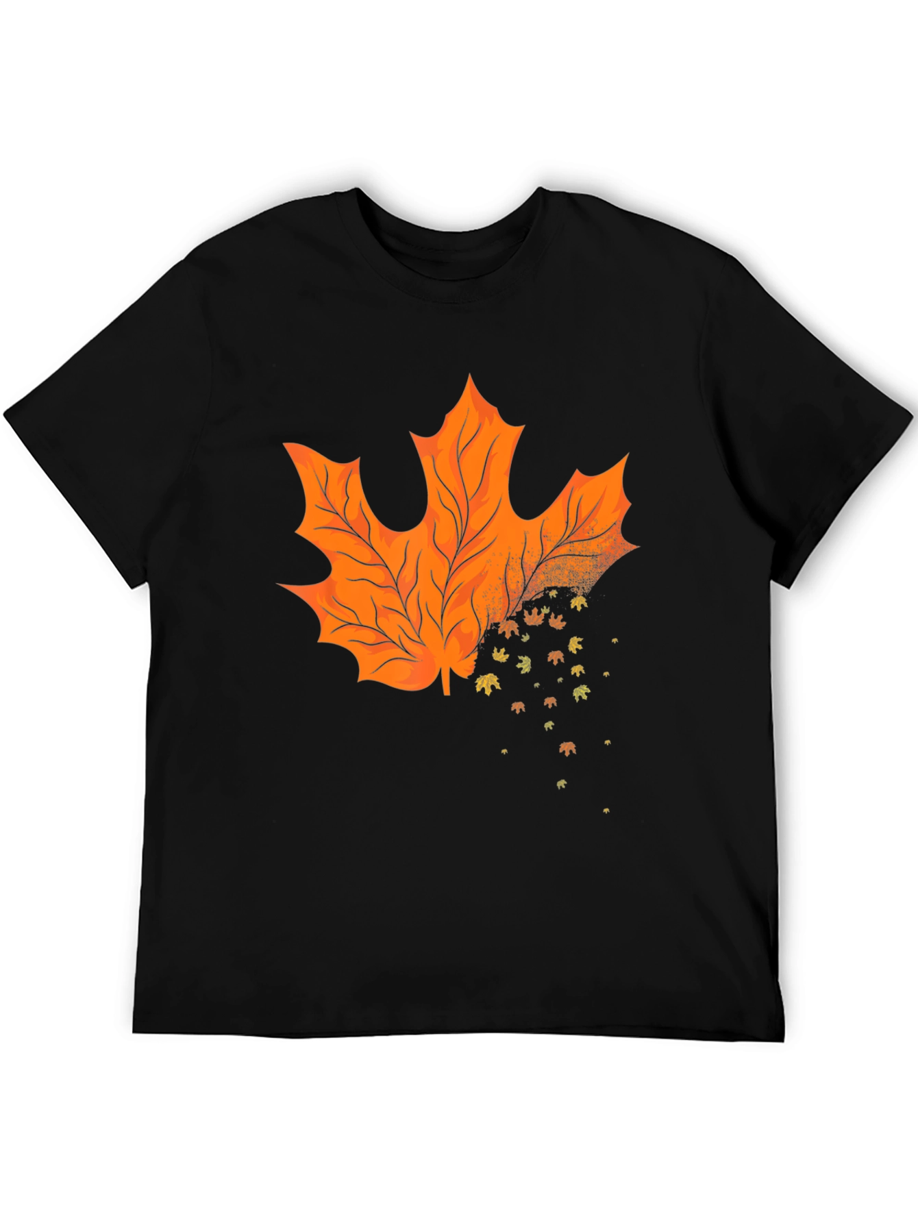 Black Autumn Leaf T-Shirt - Stylish Fall Apparel view 5