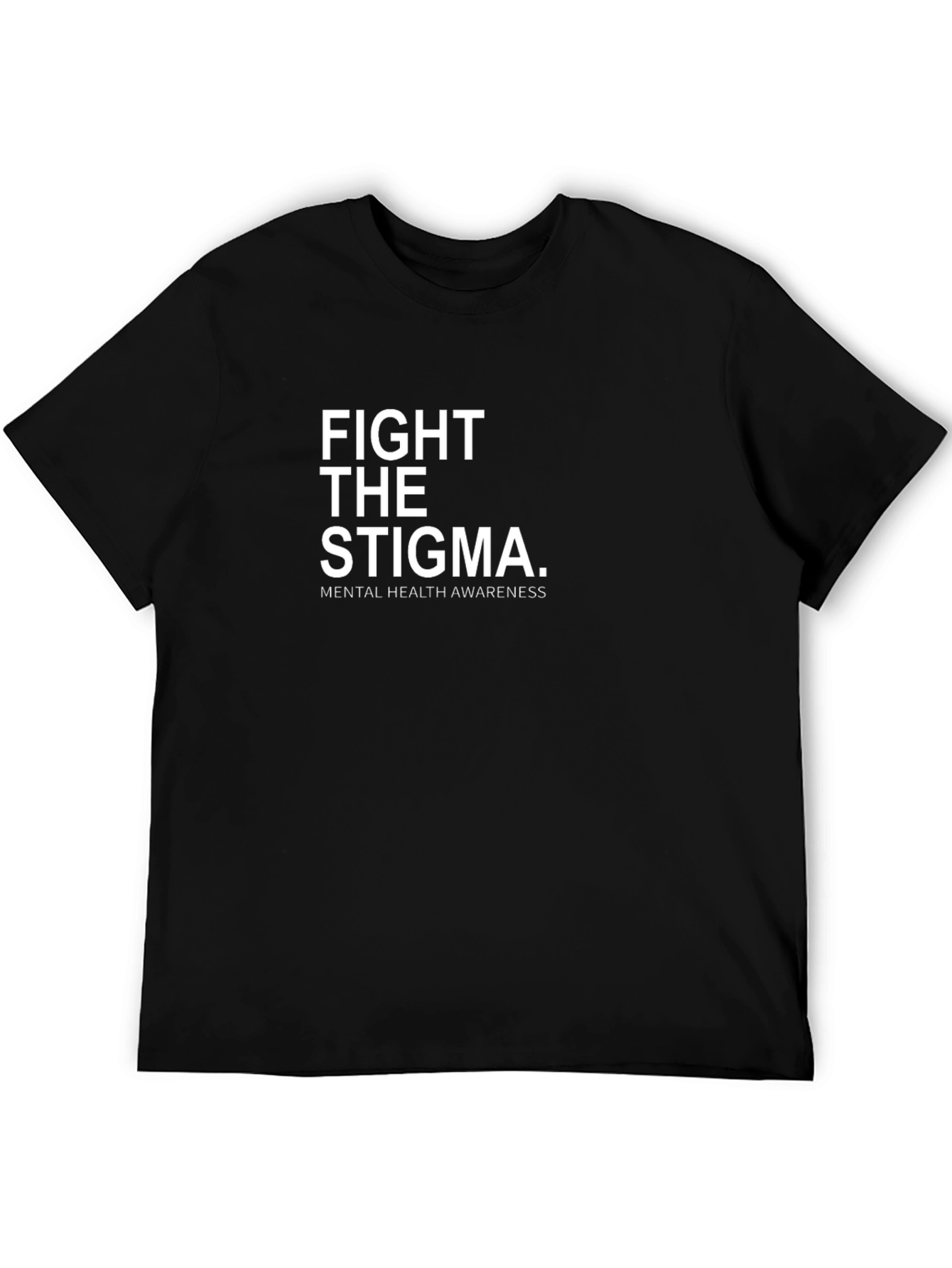 Black Fight the Stigma Mental Health Awareness T-Shirt view 5
