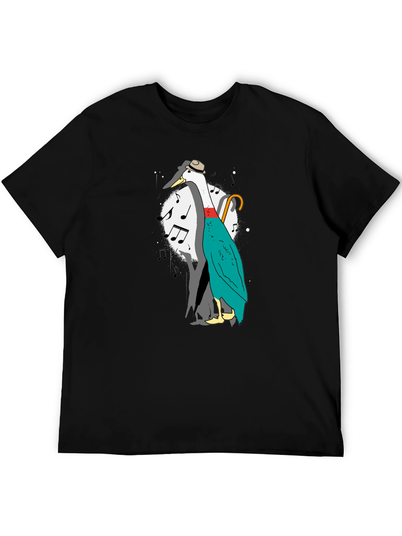Black Musical Duck Graphic Tee - Quirky Fun Shirt view 5