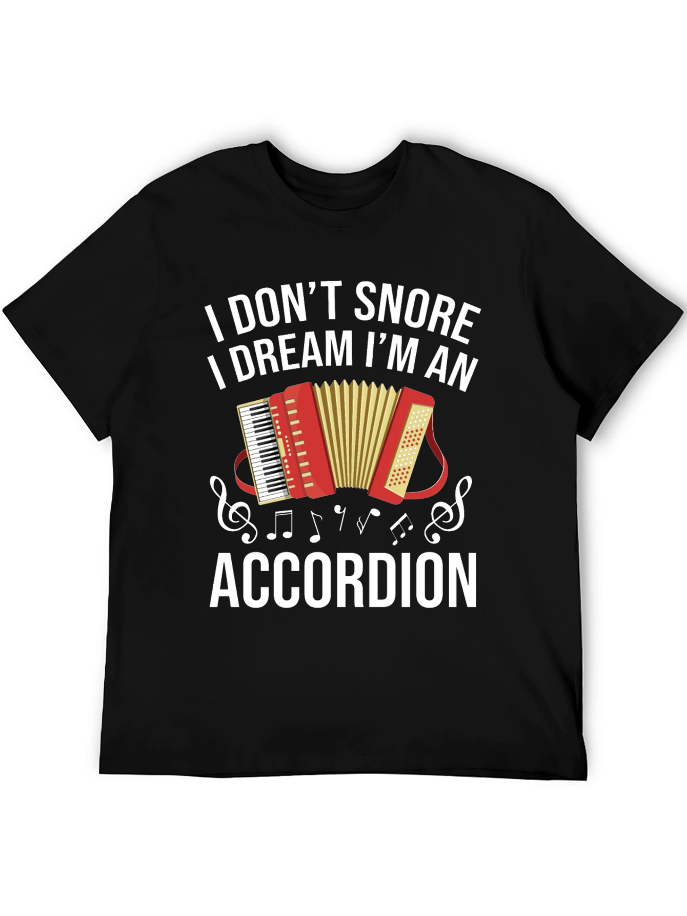 Black Funny Accordion Dream T-Shirt view 5