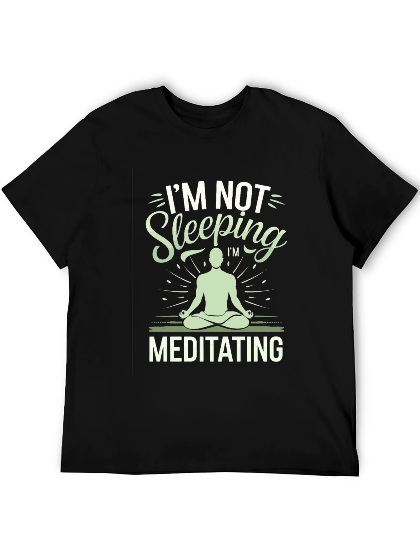 Black Meditating T-Shirt - Funny Yoga Tee view 5