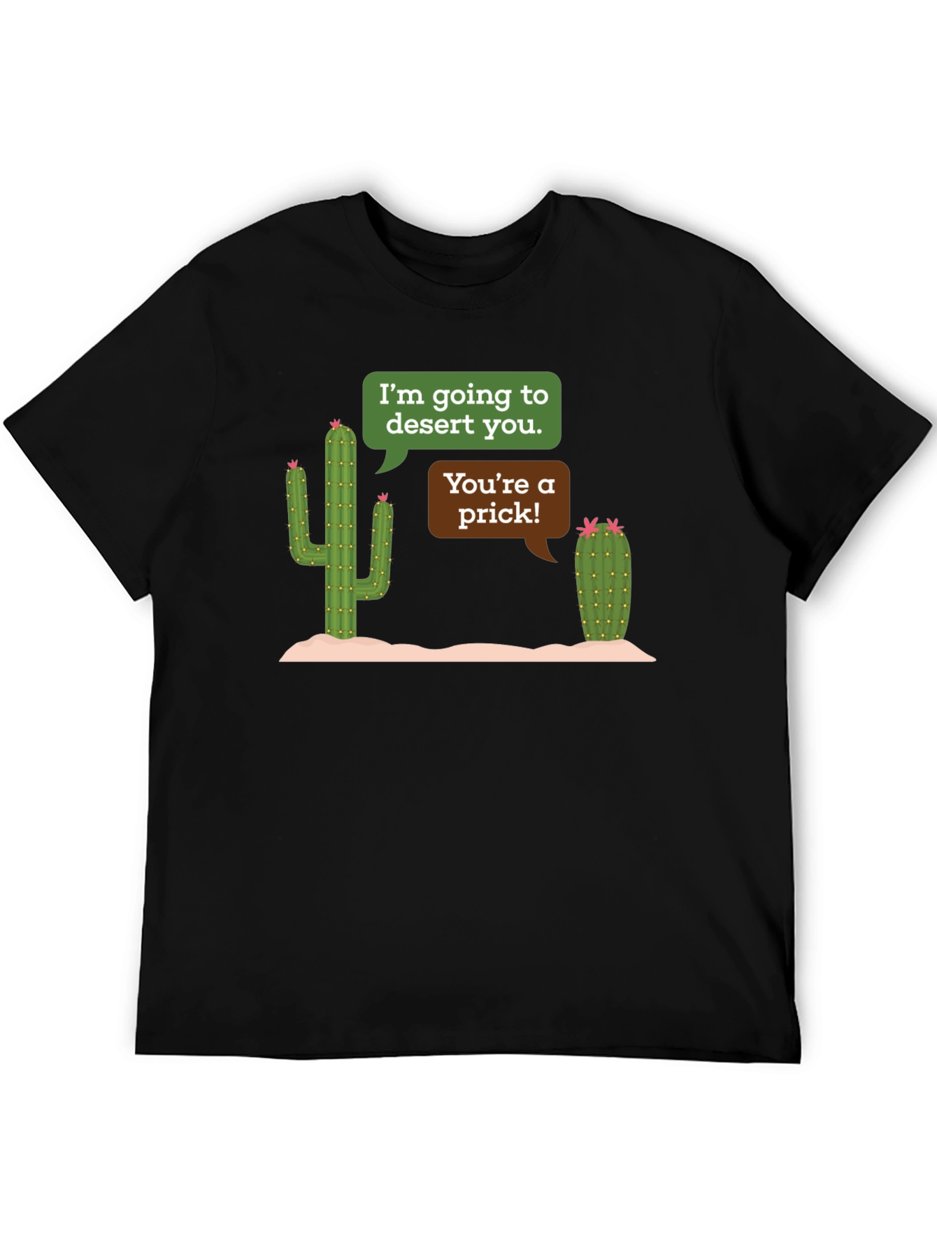 Black Desert You Cactus Humor Black T-Shirt view 5