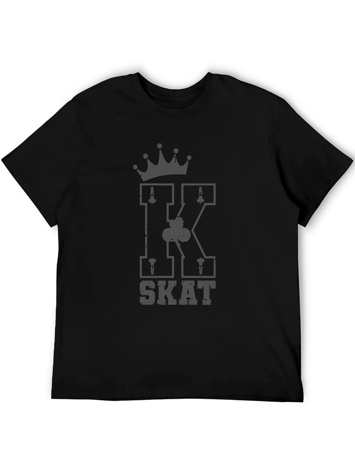 Black King SKAT Card Game Black T-Shirt view 5