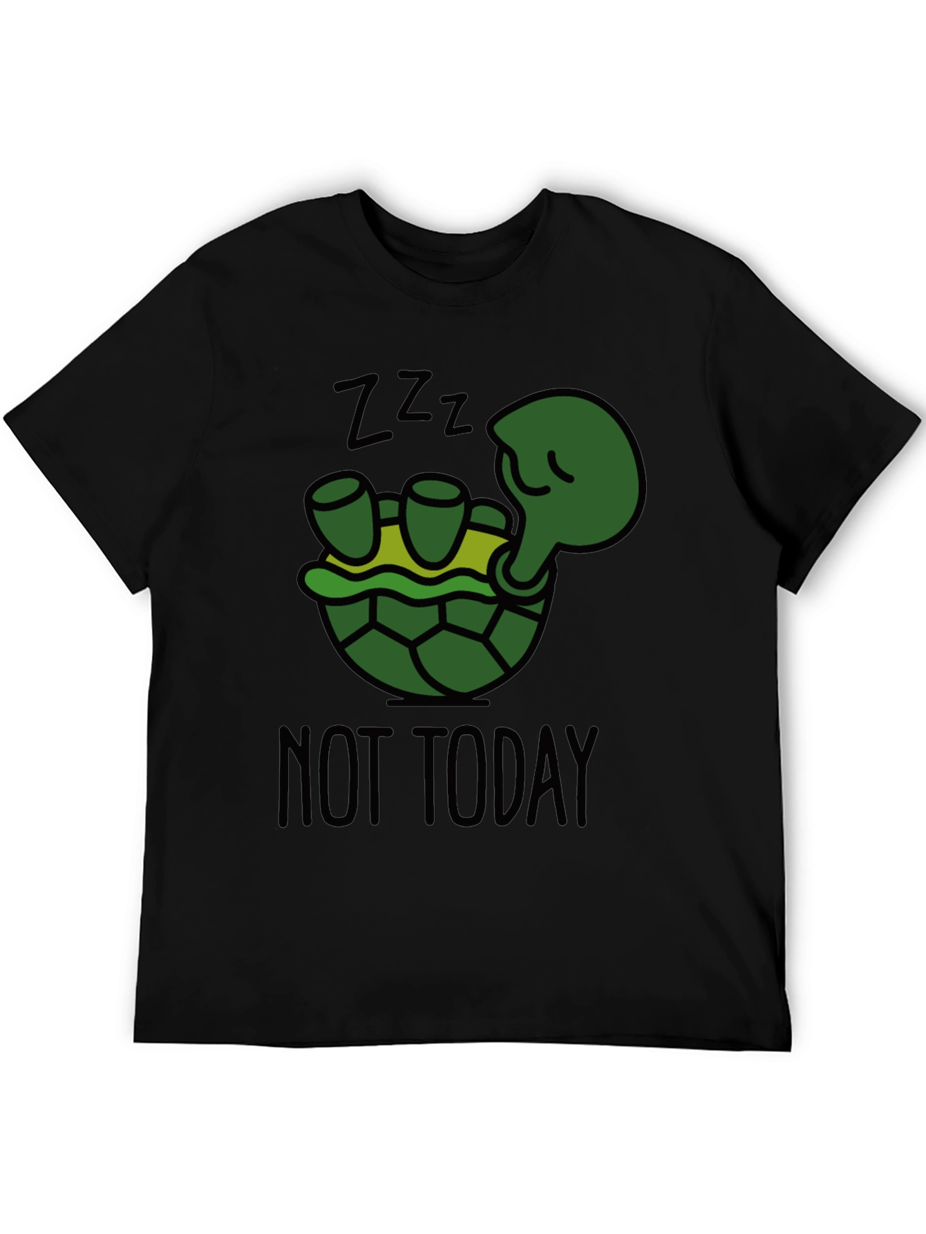 Black Lazy Turtle T-Shirt - Not Today view 5