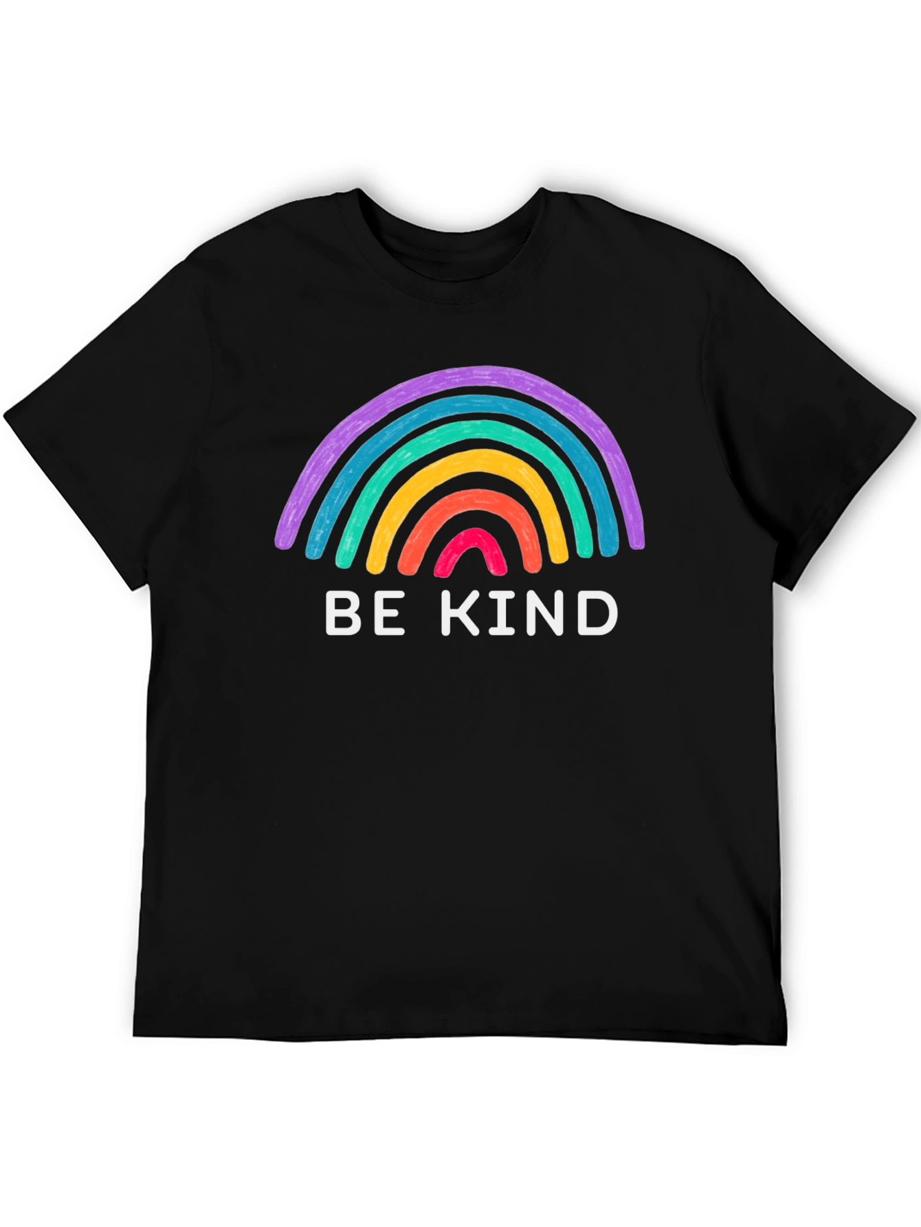 Black Be Kind Rainbow Graphic Tee - Black T-Shirt view 5