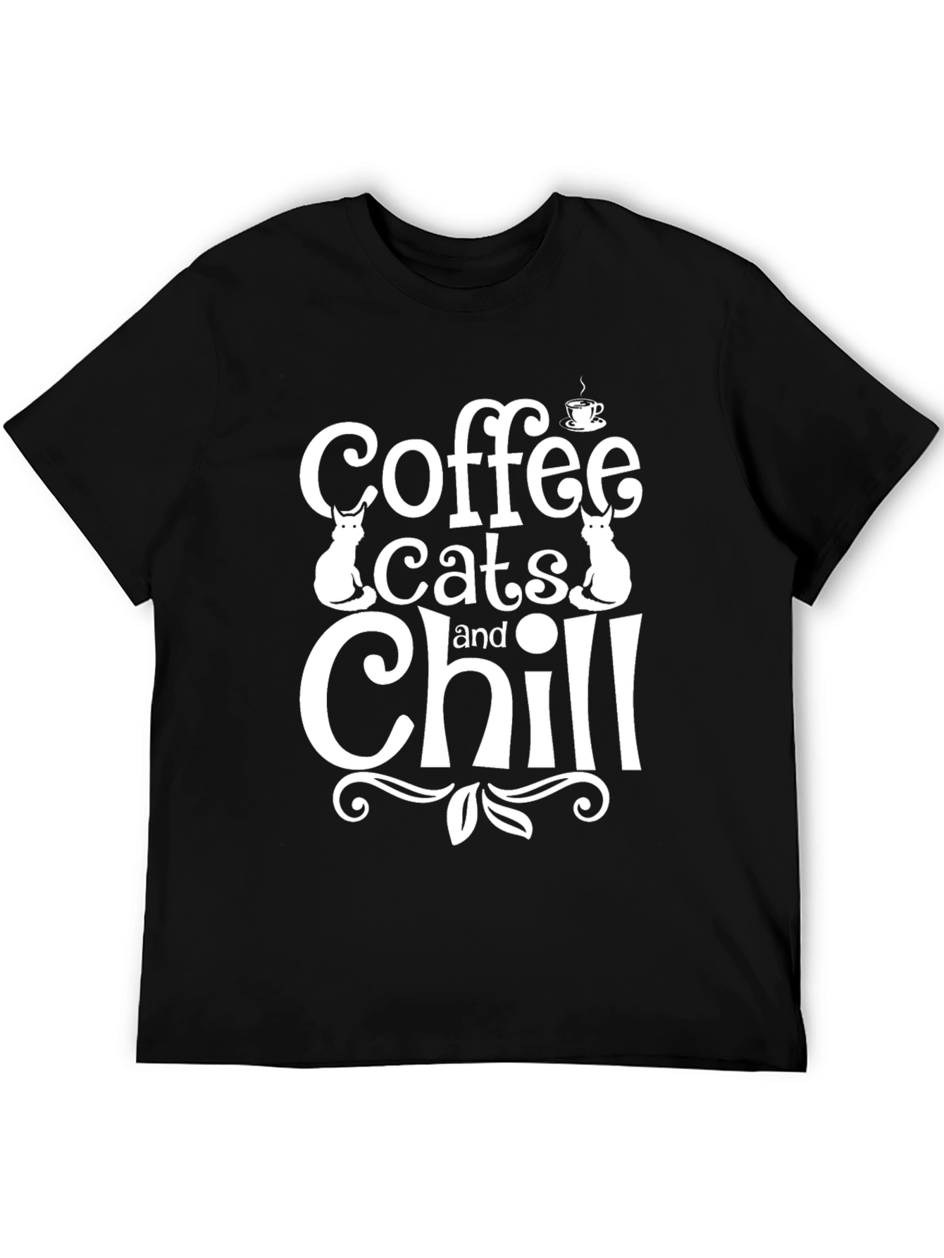 Black Coffee Cats and Chill T-Shirt - Unisex view 5