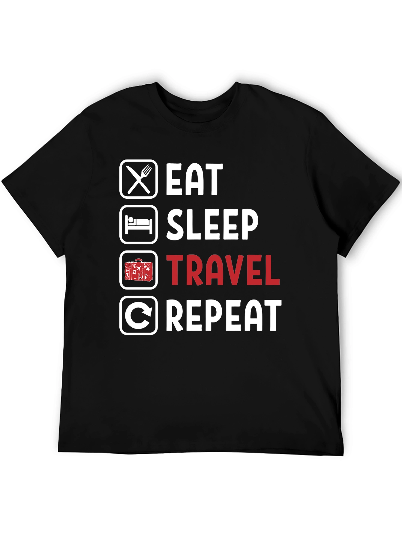 Eat Sleep Travel Repeat T-Shirt - Adventure Awaits! - 5