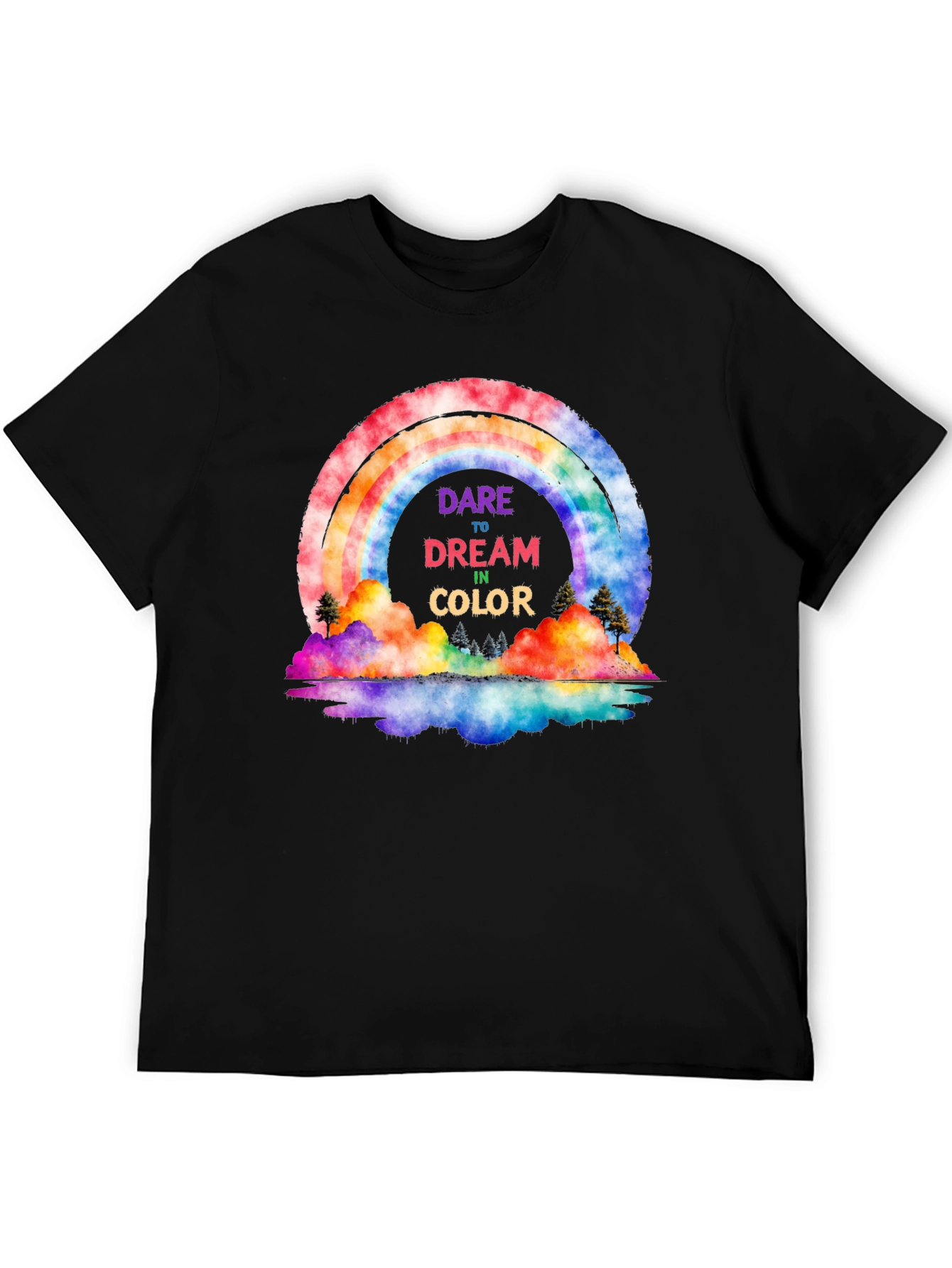 Black Dare to Dream Rainbow Graphic Tee view 5