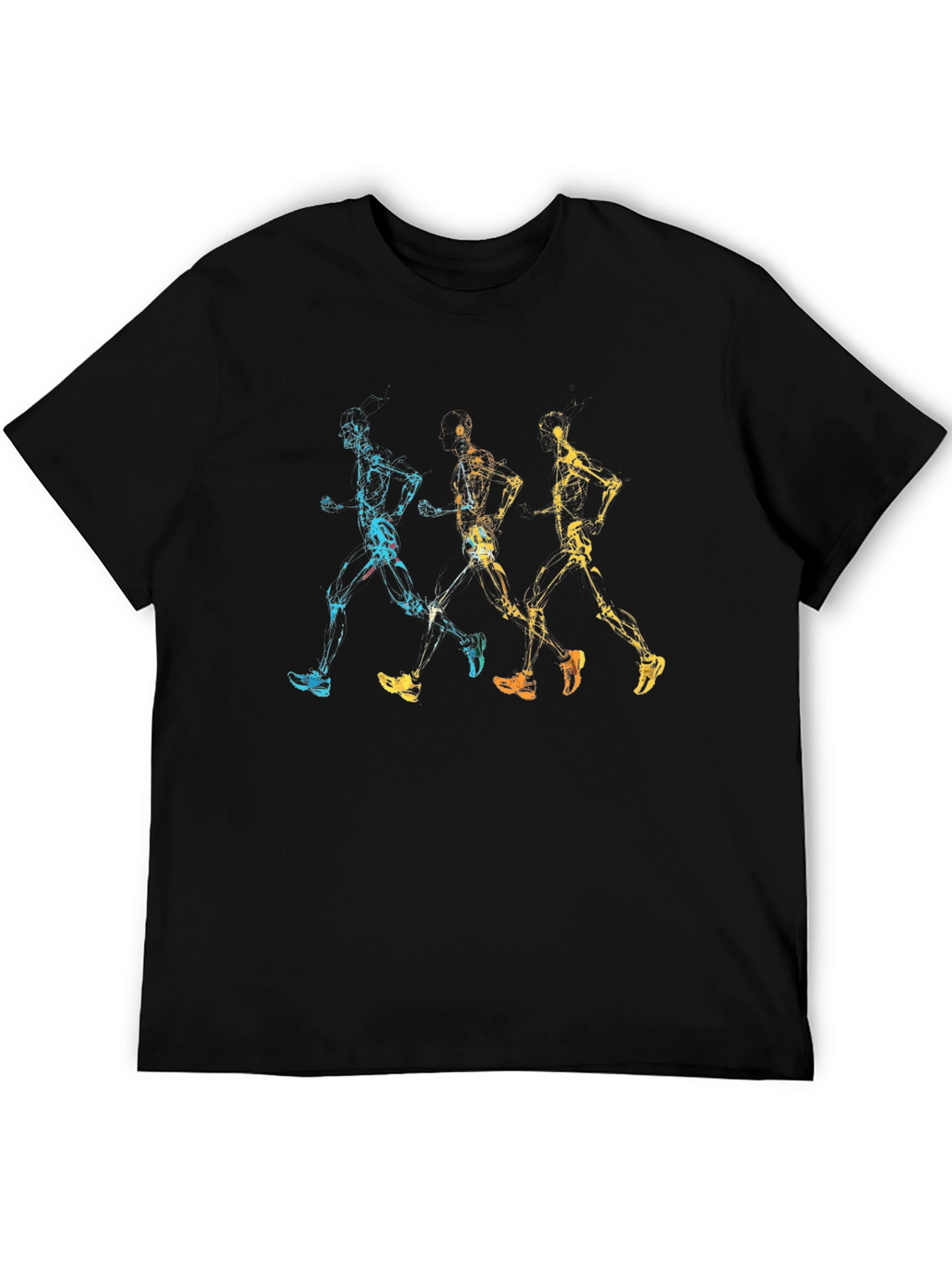 Black Abstract Runner Graphic Tee - Black view 5