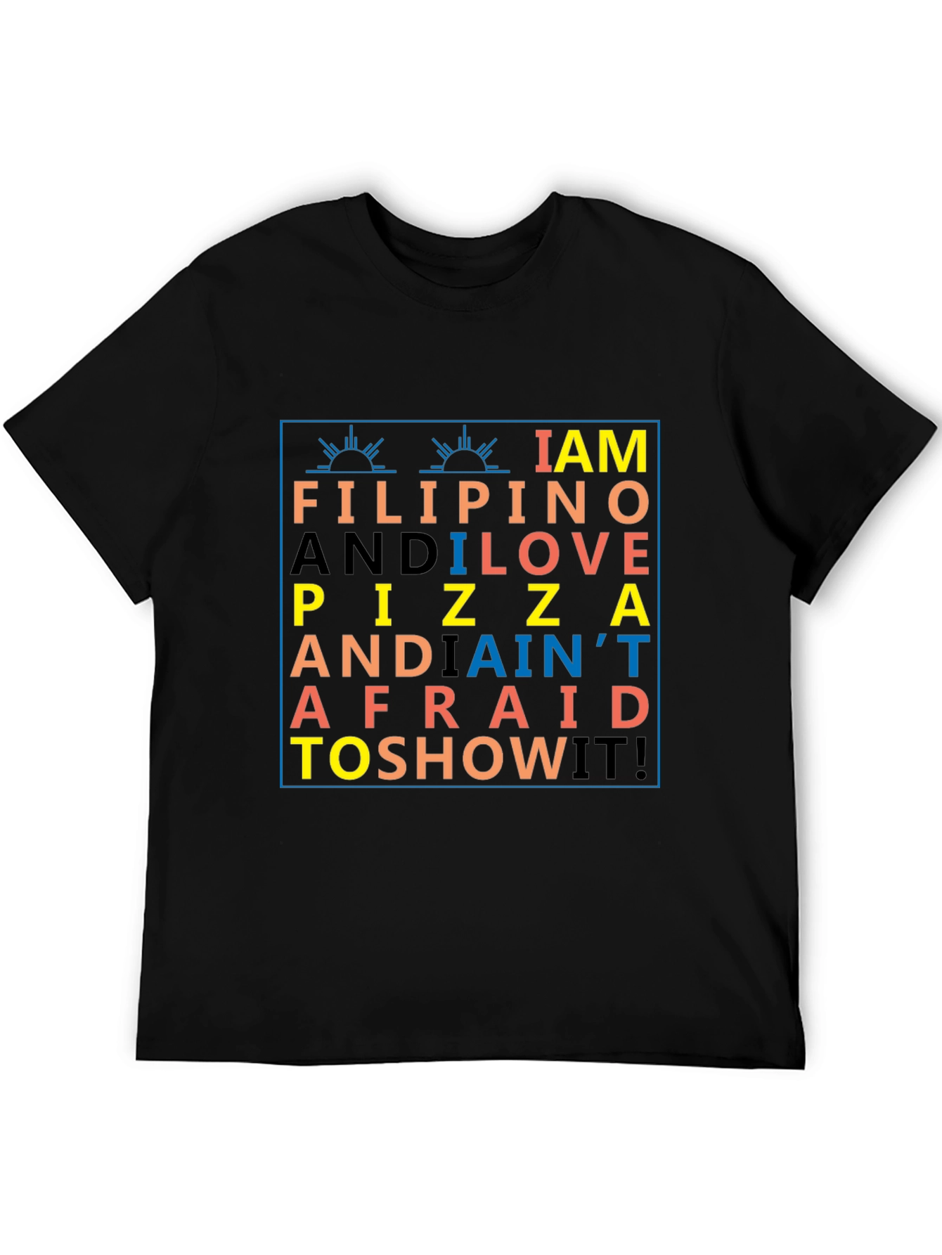 Black Filipino Pizza Lover Graphic Tee view 5