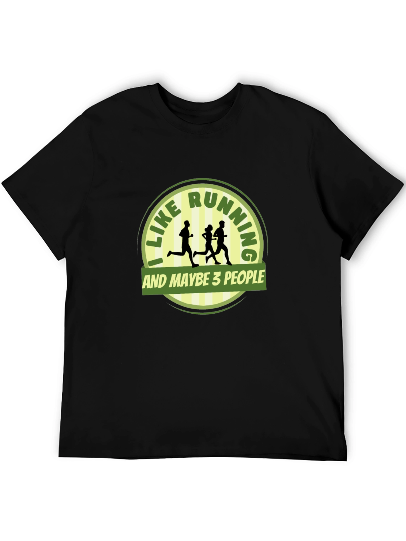Black Funny Running T-Shirt - I Like Running & Maybe 3 People view 5