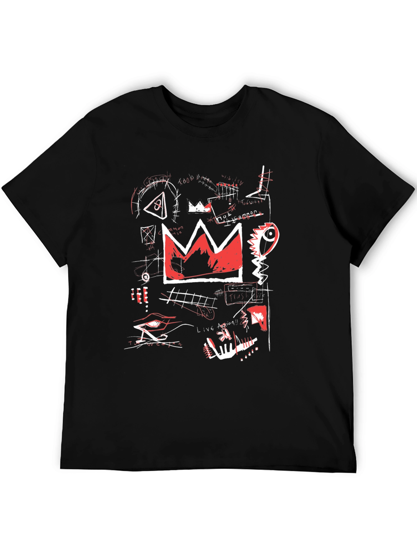 Black Basquiat Inspired Graphic Tee - Crown Design view 5