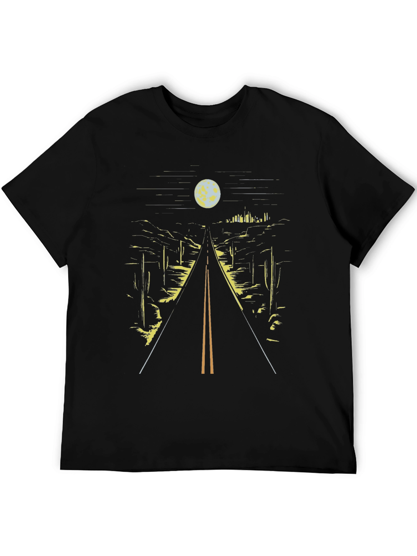Black Desert Road Moon Graphic Tee - Black view 5