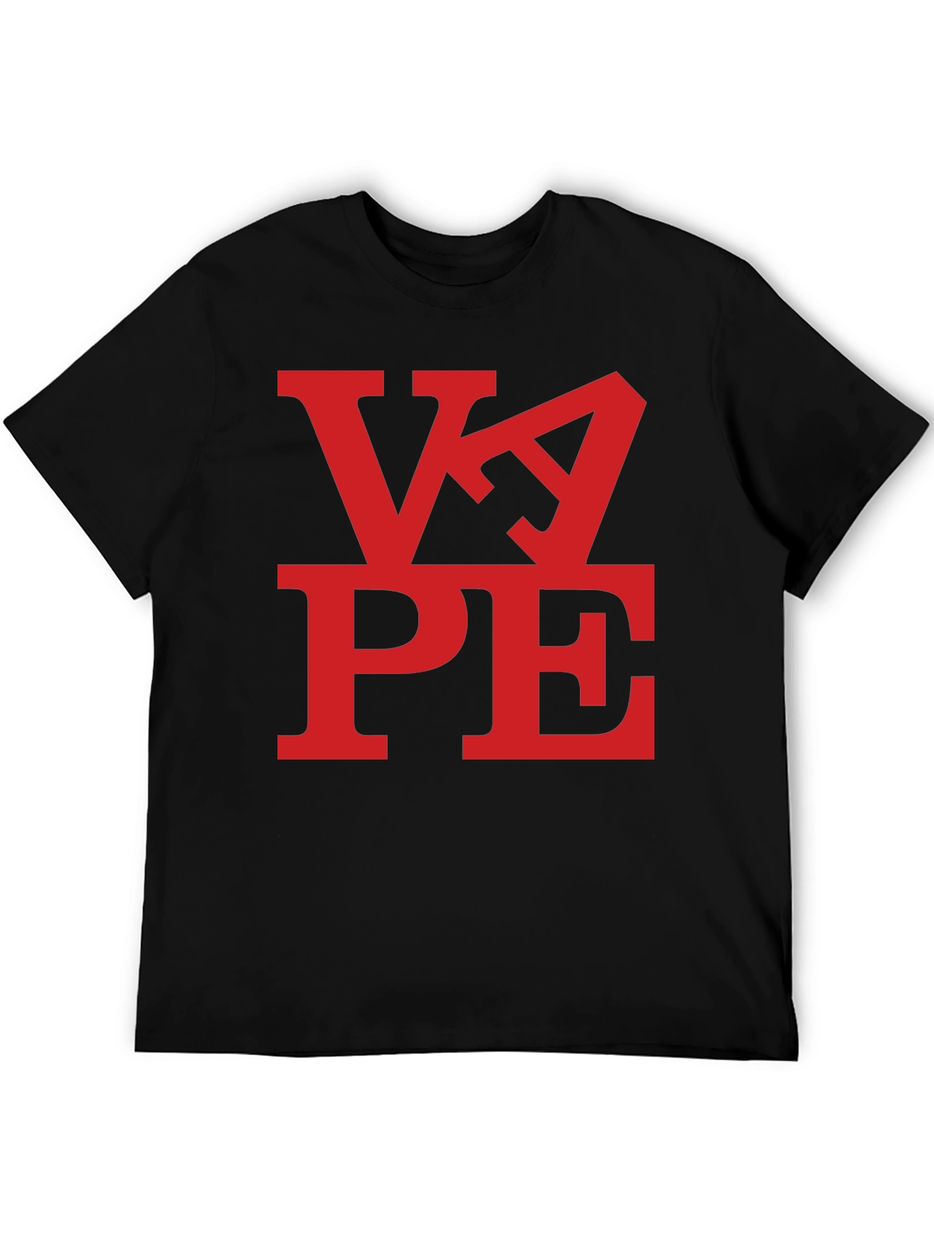 Black VAPE Red Graphic Print Black T-Shirt view 5