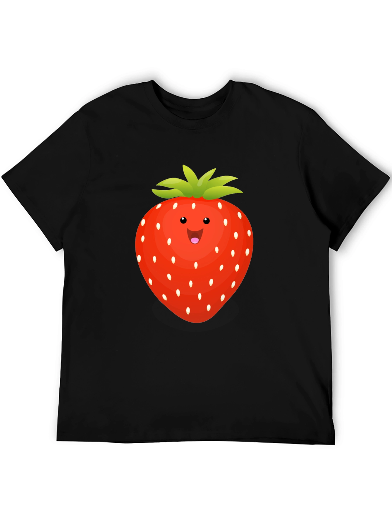 Black Strawberry Graphic Tee - Fun Fruit T-Shirt view 5