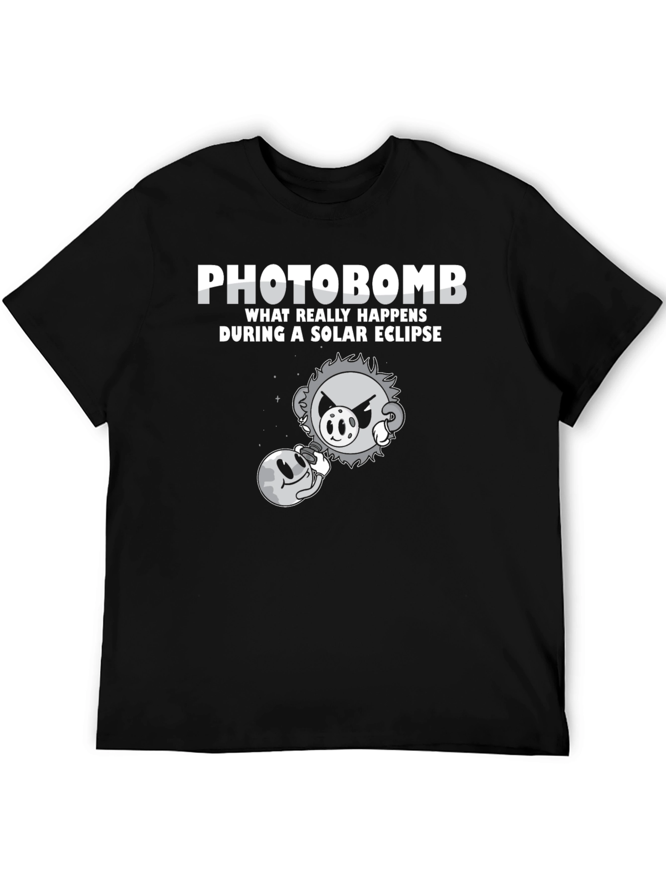 Black Photobomb Solar Eclipse T-Shirt view 5
