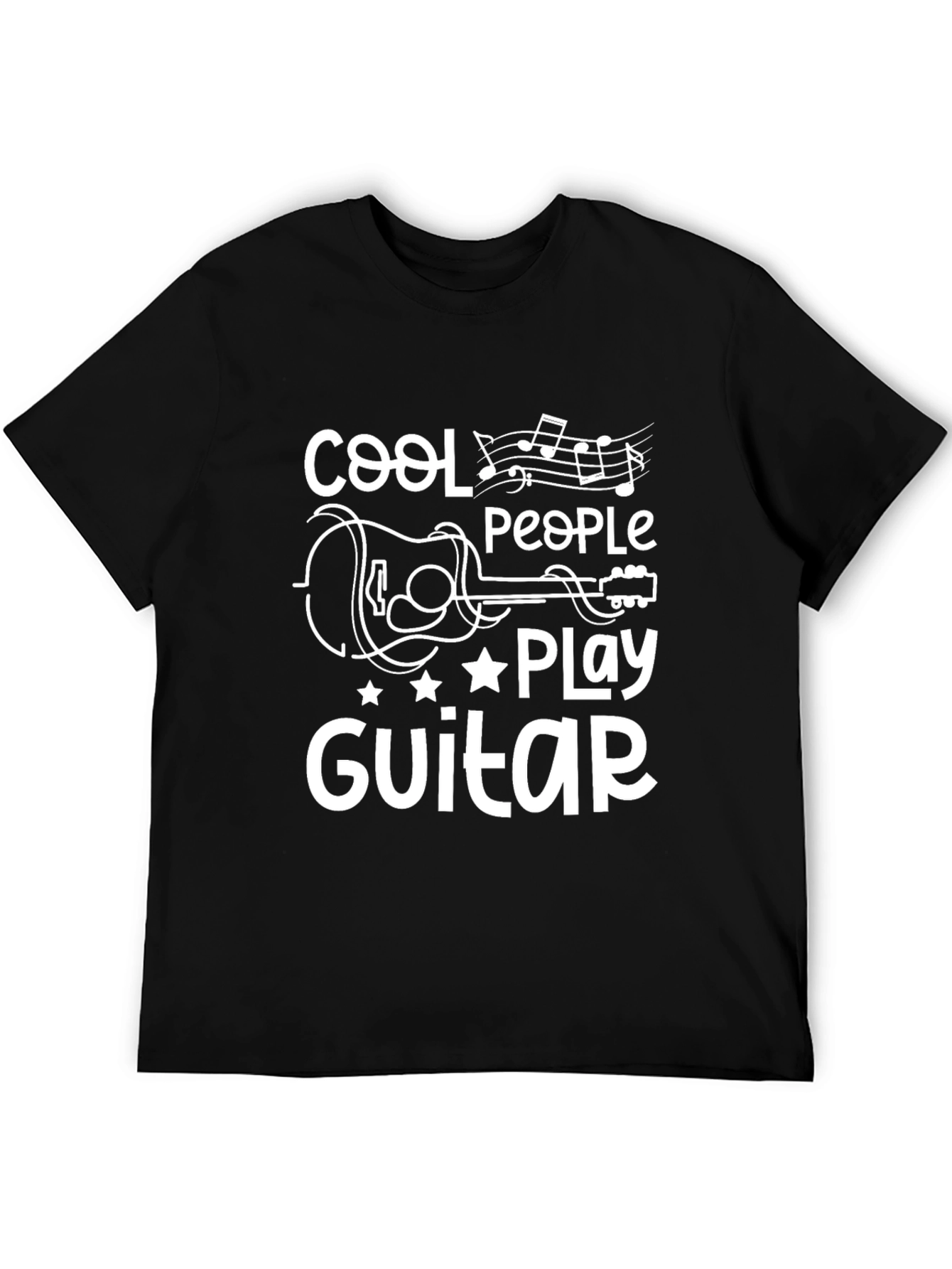 Black Cool People Play Guitar Graphic Tee view 5