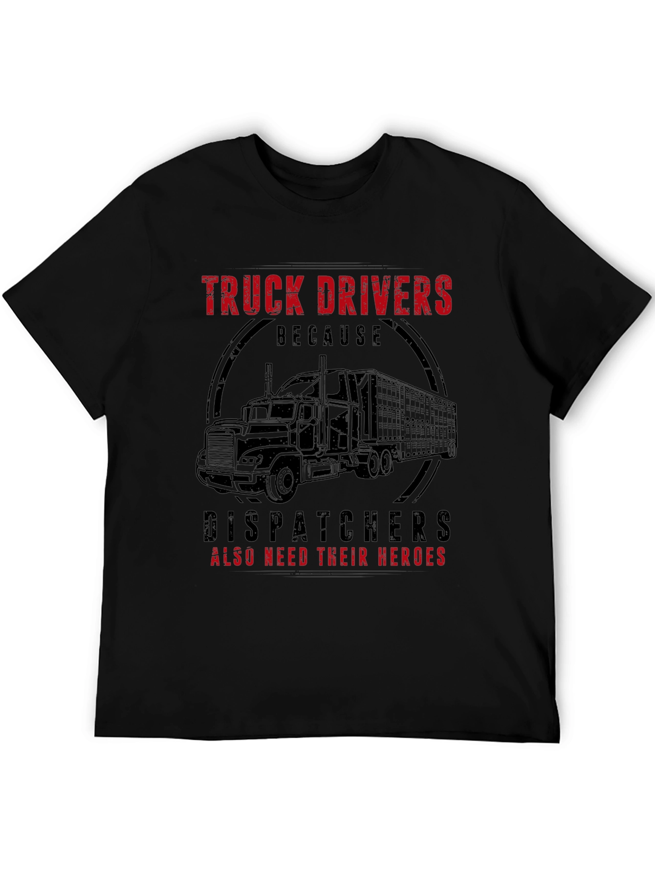 Black Truck Driver Hero Graphic Tee - Black view 5