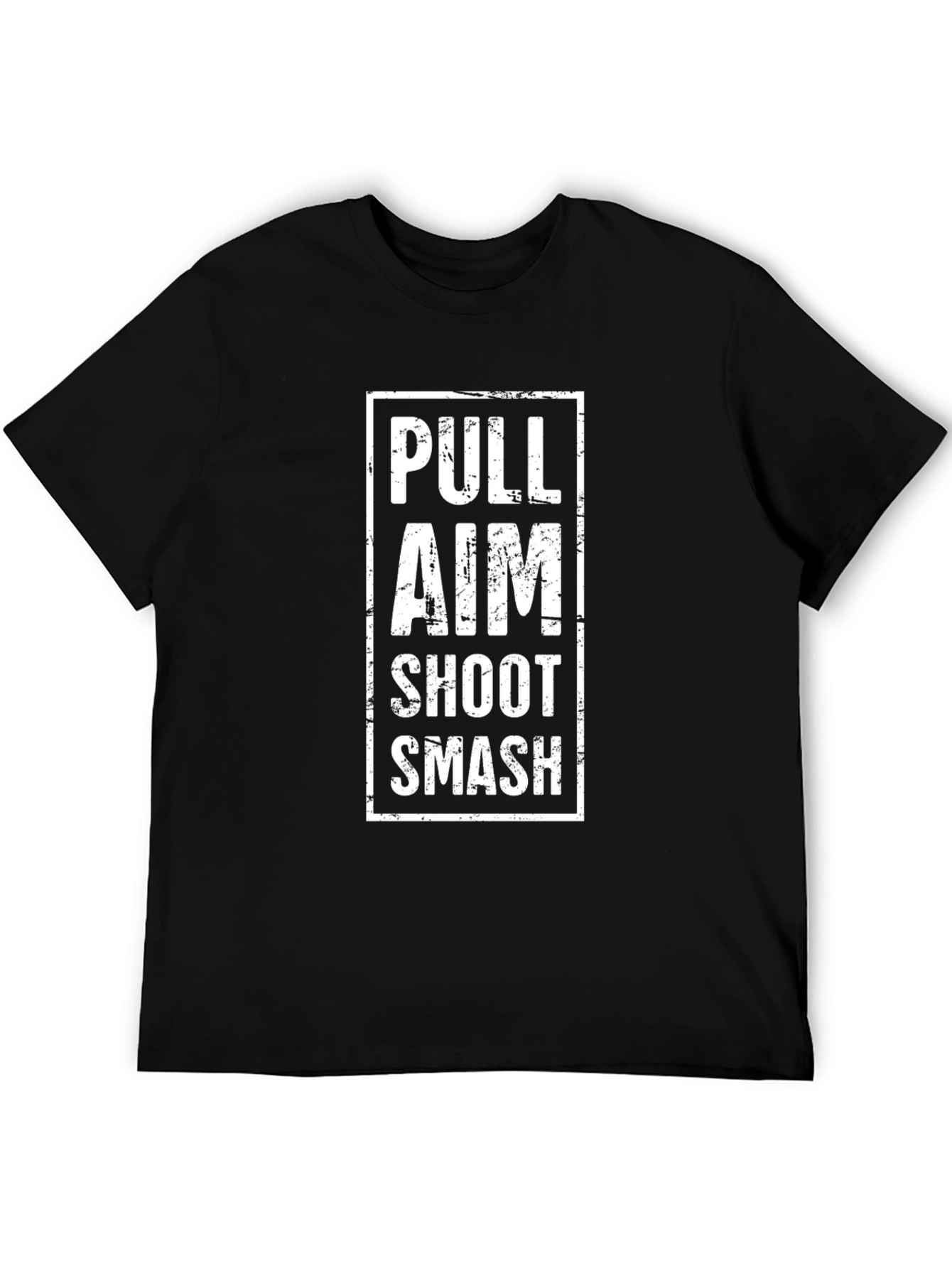 Black Pull Aim Shoot Smash Graphic Tee - Black view 5