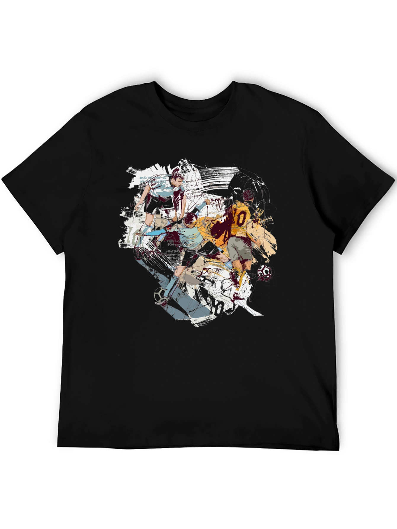 Black Soccer Art Graphic T-Shirt - Cool & Casual view 5