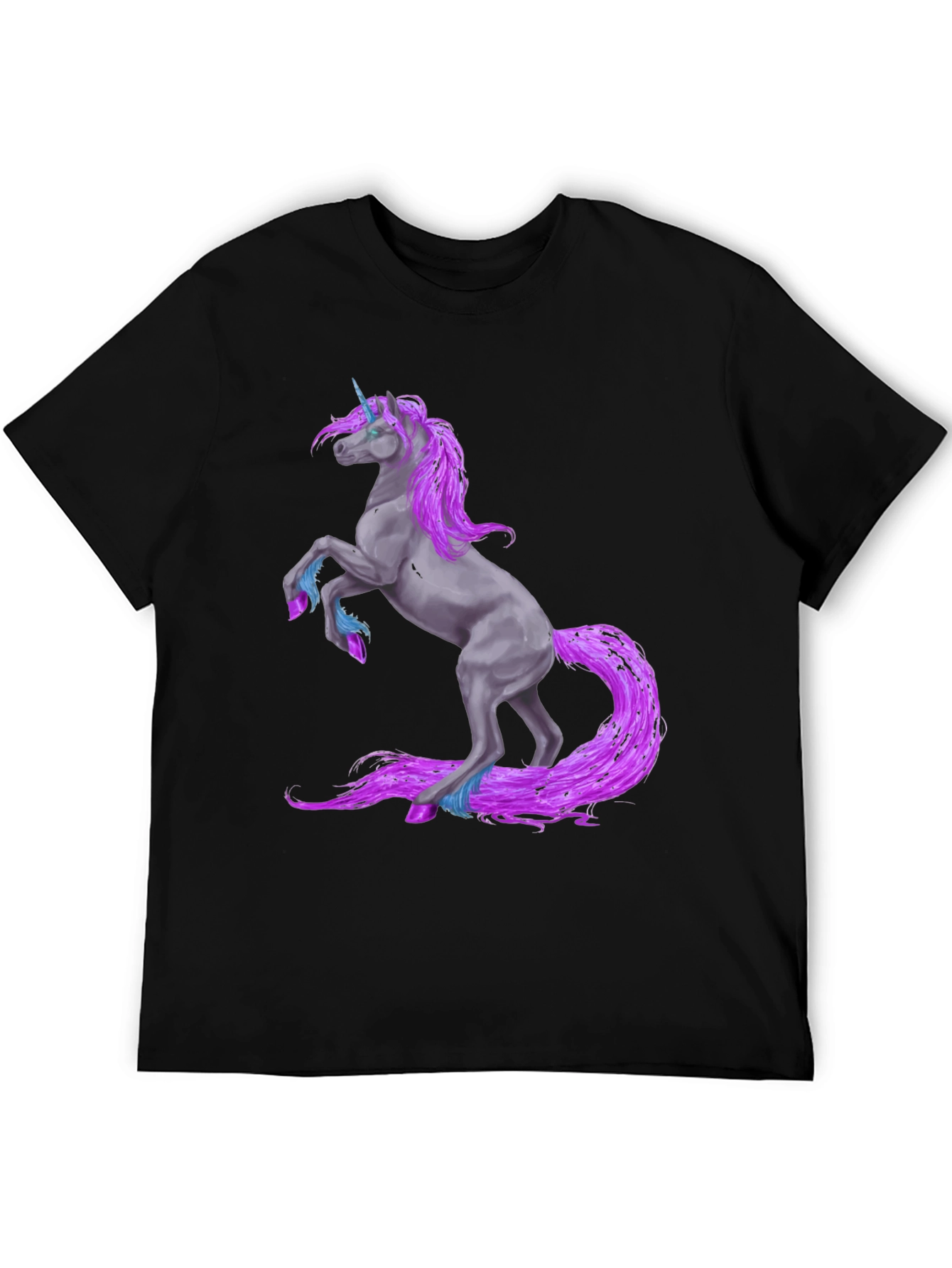 Black Unicorn Graphic Tee - Black Crew Neck view 5