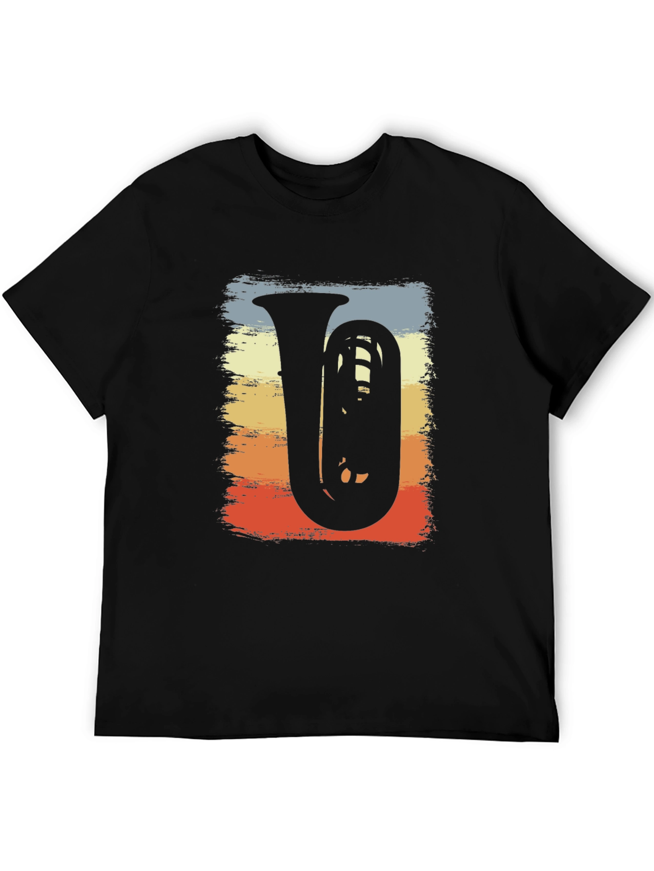 Black Vintage Tuba Music Tee - Retro Band Shirt view 5