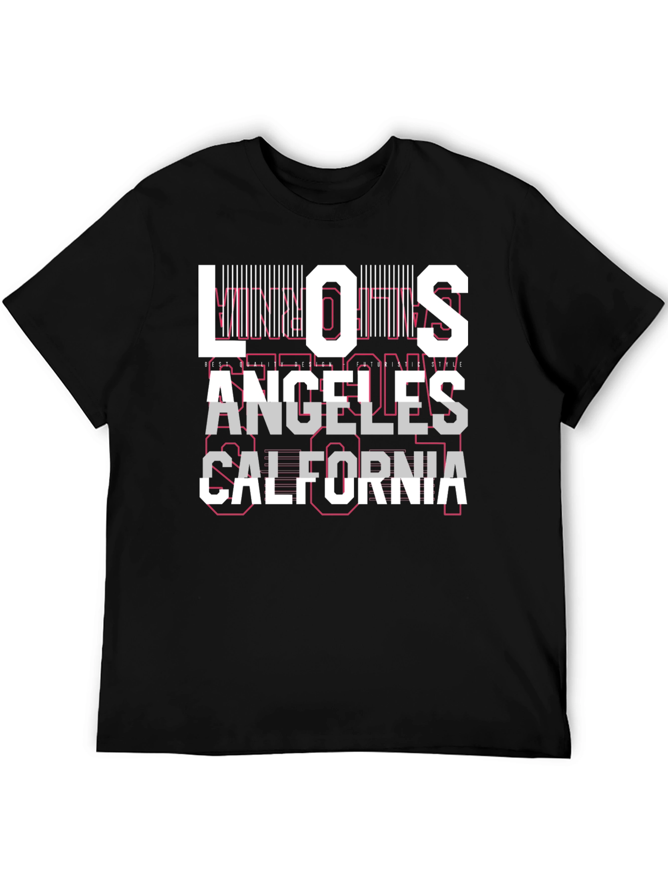 Black Los Angeles California Graphic Print T-Shirt view 5