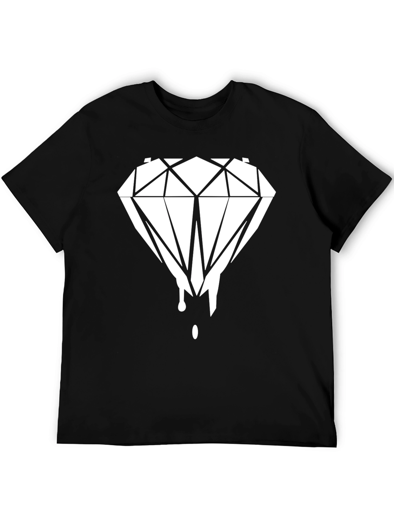 Diamond Drip Graphic Tee - Black Cotton Blend - 5