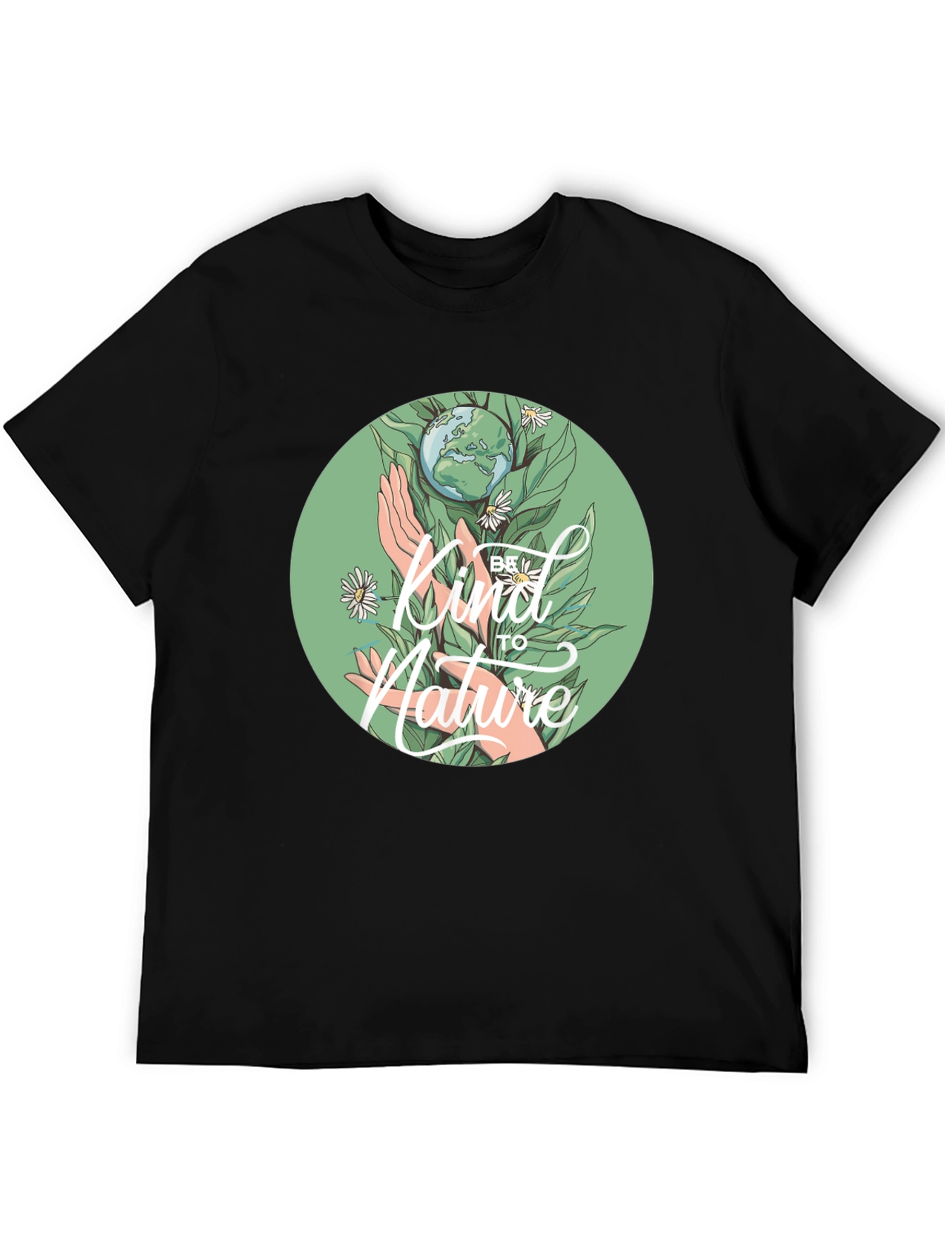 Black Kind To Nature Graphic Tee - Eco-Friendly Design view 5