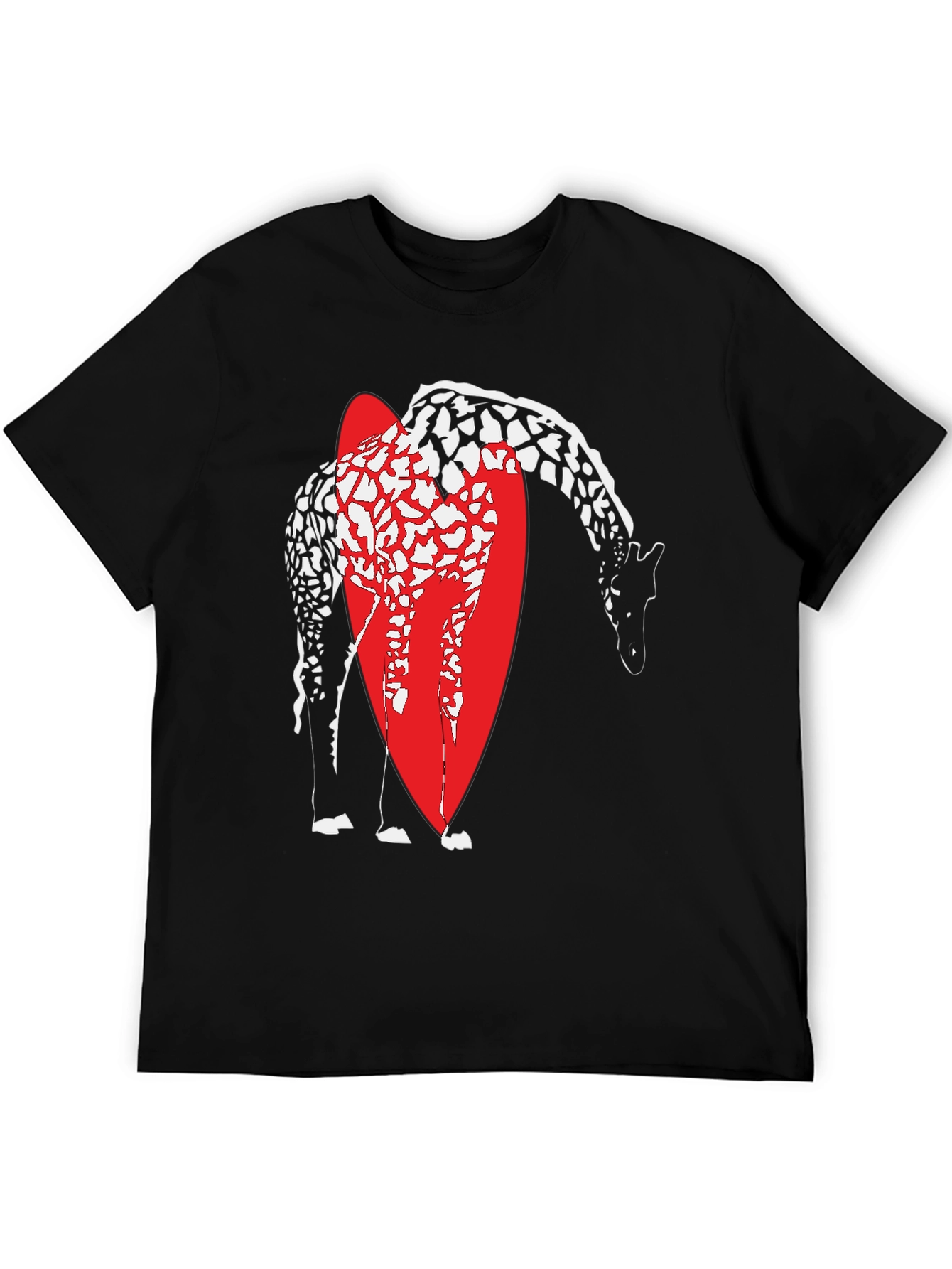 Black Giraffe Graphic Tee - Stylish Men's Black T-Shirt view 5