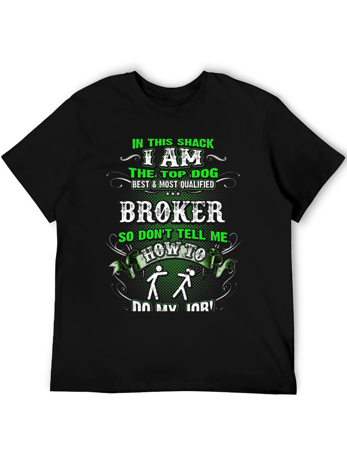 Black Funny Broker Graphic T-Shirt view 5