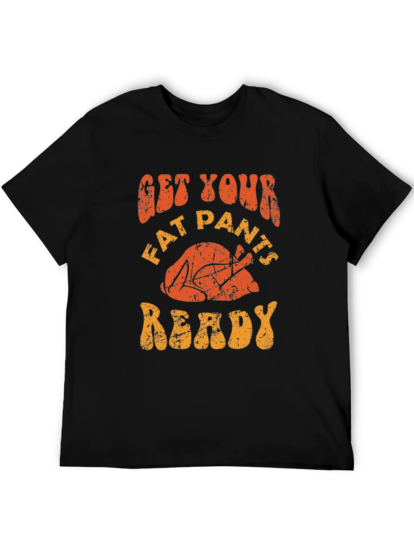 Black Get Your Fat Pants Ready Turkey T-Shirt view 5